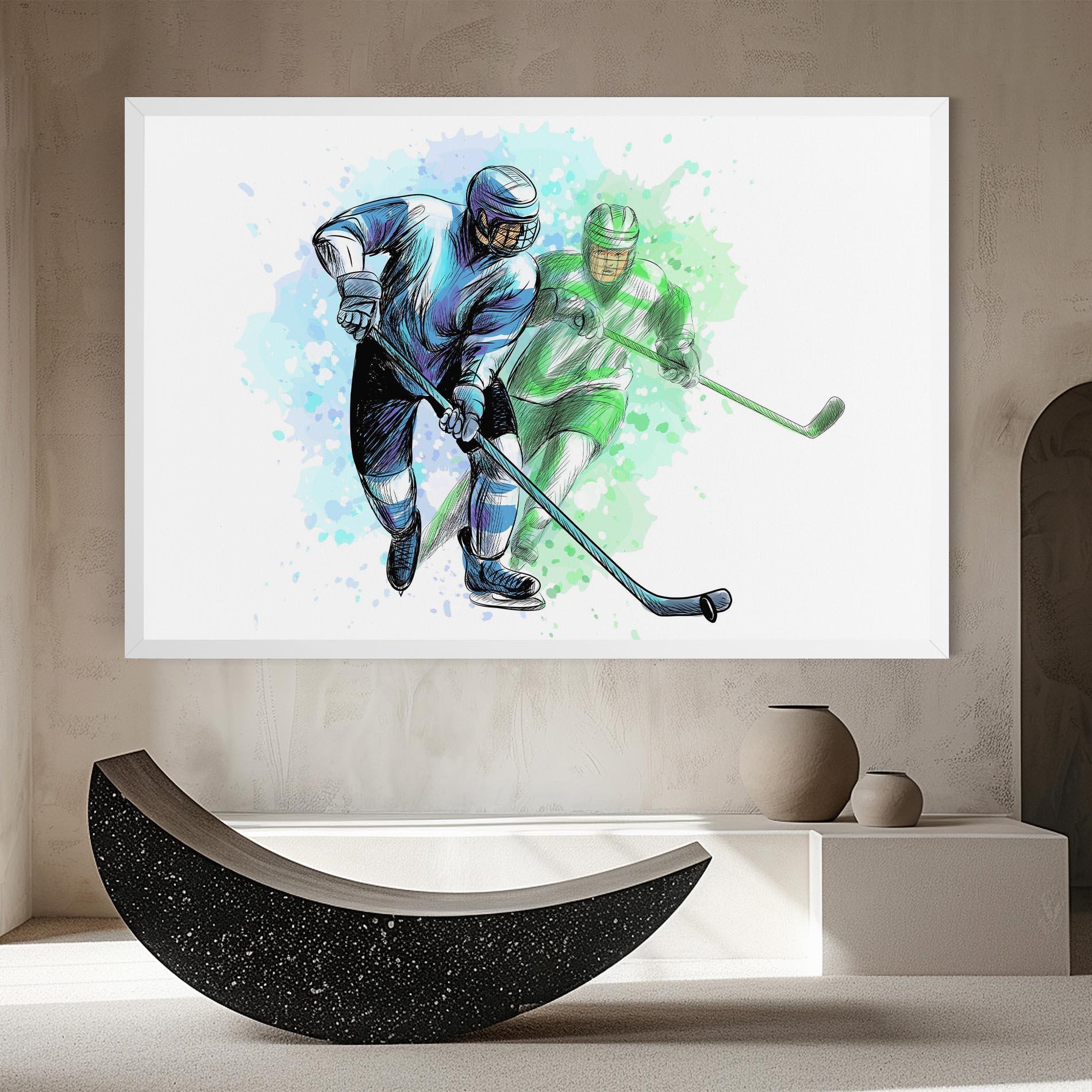 Obraz na Płótnie Green Blue Hockey mockup 8