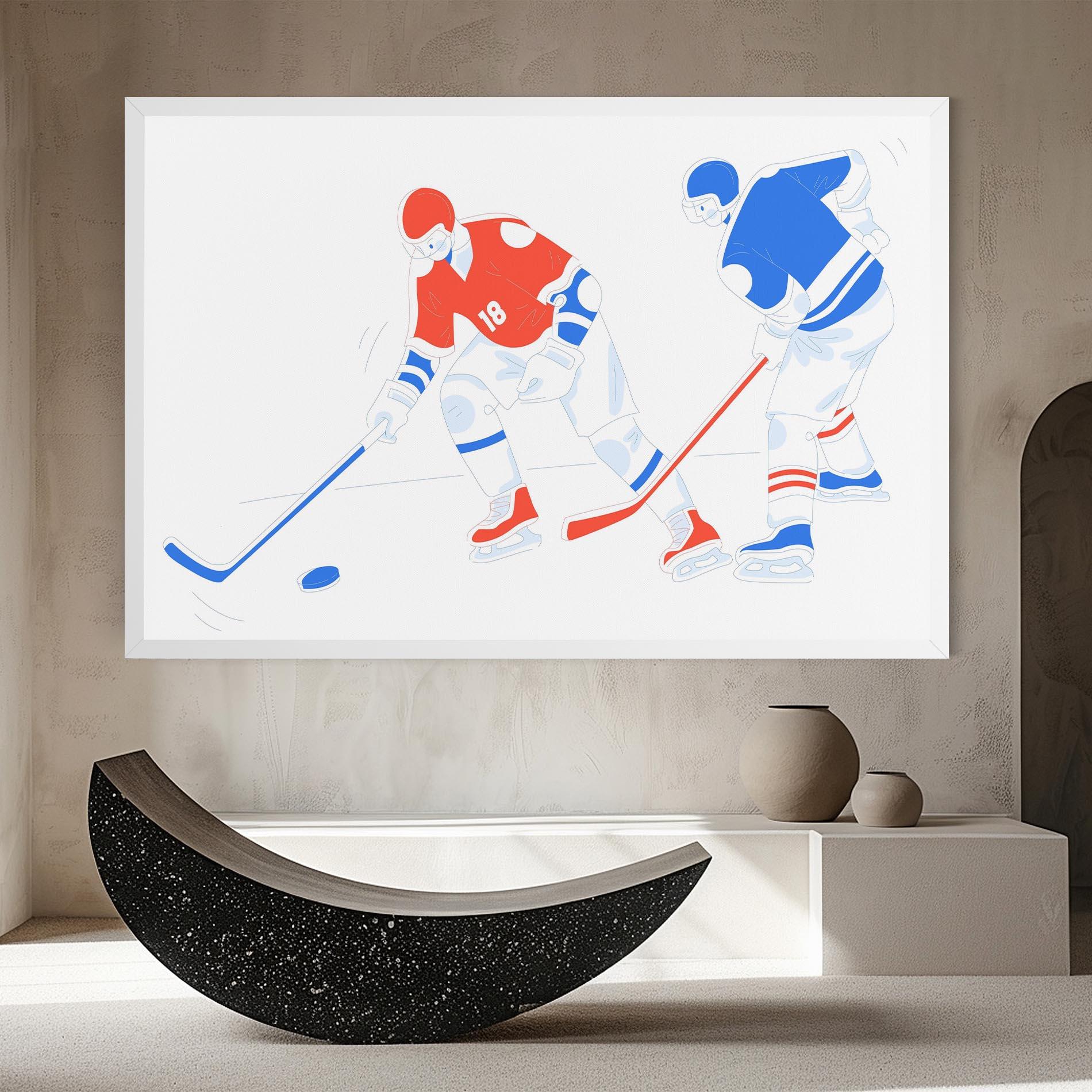 Obraz na Płótnie Orange Blue Hockey mockup 8