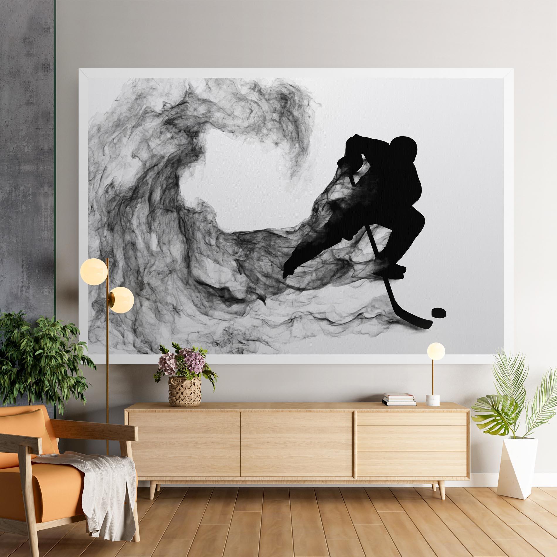 Obraz na Płótnie Black Smoke Hockey mockup 9