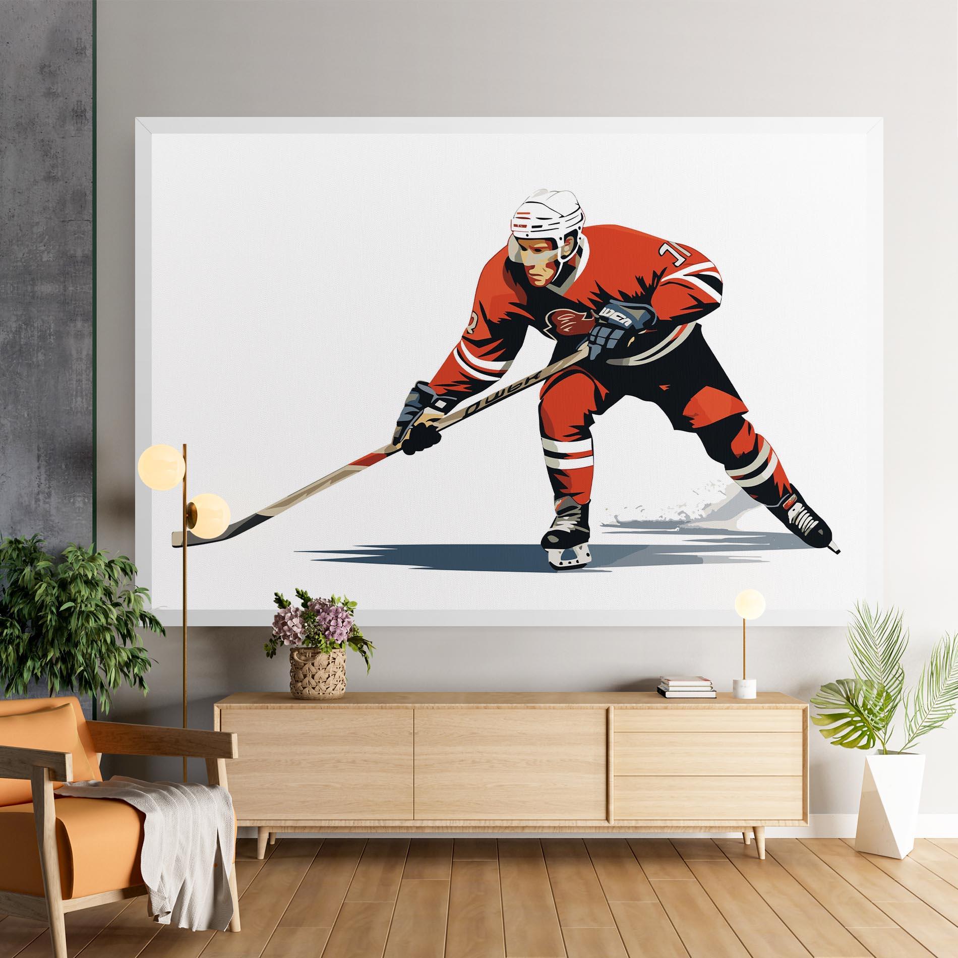 Obraz na Płótnie Hockey Orange Player mockup 9