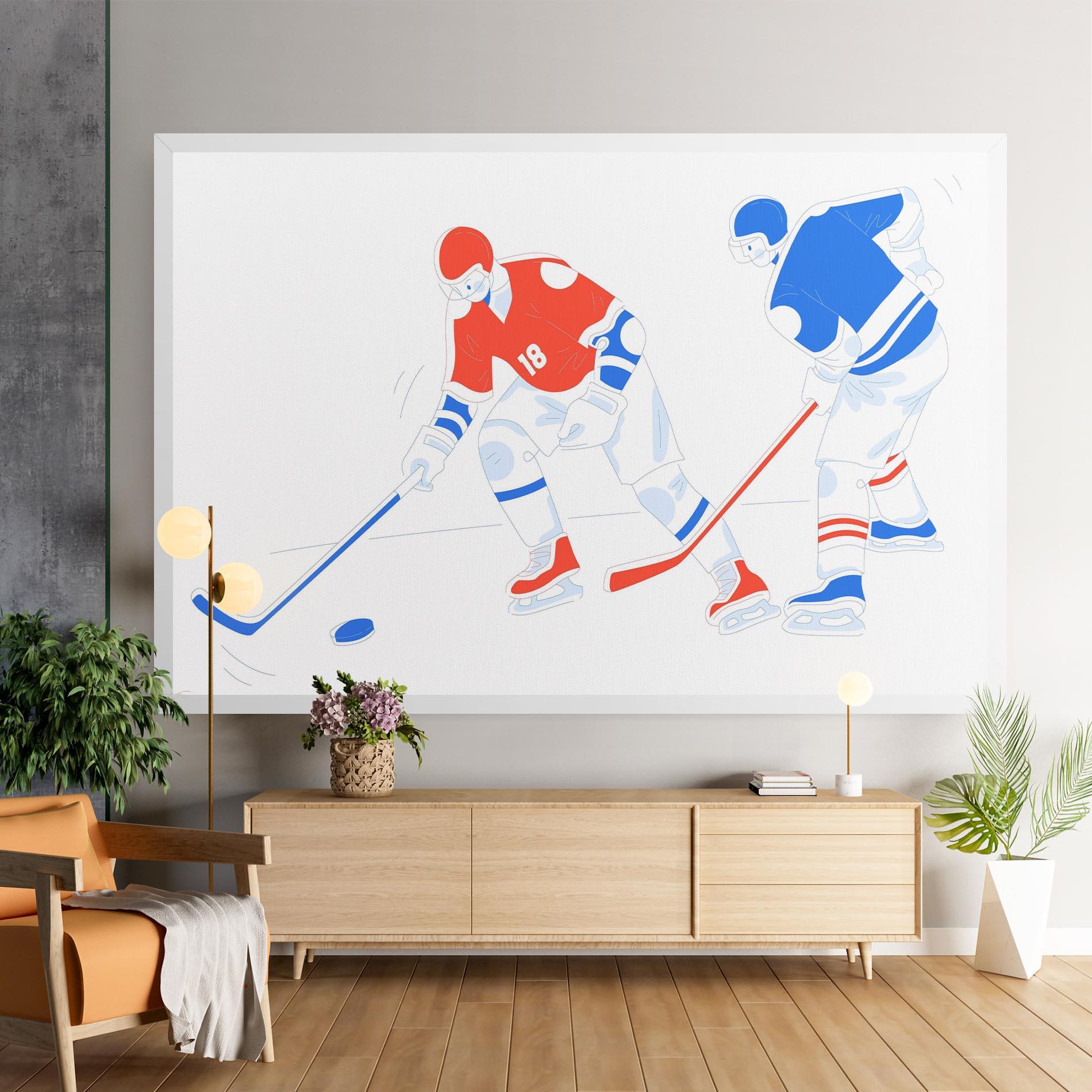 Obraz na Płótnie Orange Blue Hockey mockup 9