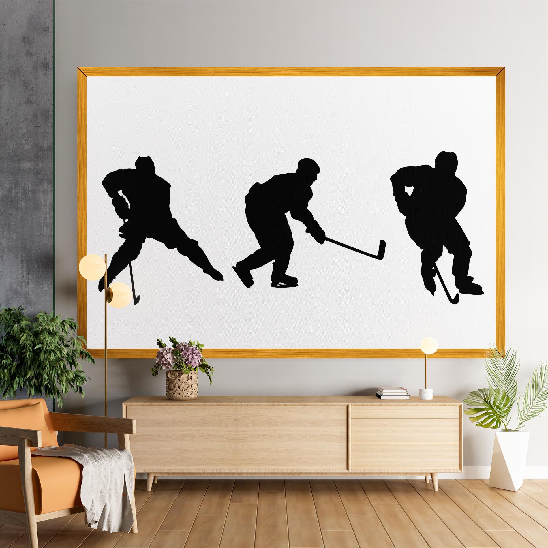 Obraz na Płótnie Hockey Pose mockup 9