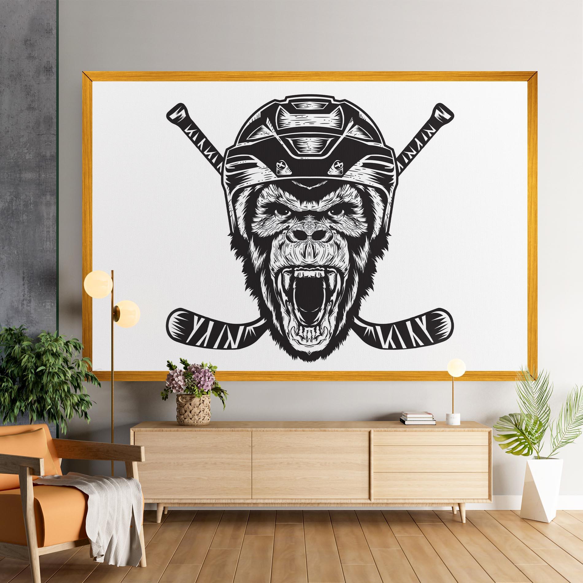 Obraz na Płótnie Monkey Hockey mockup 9