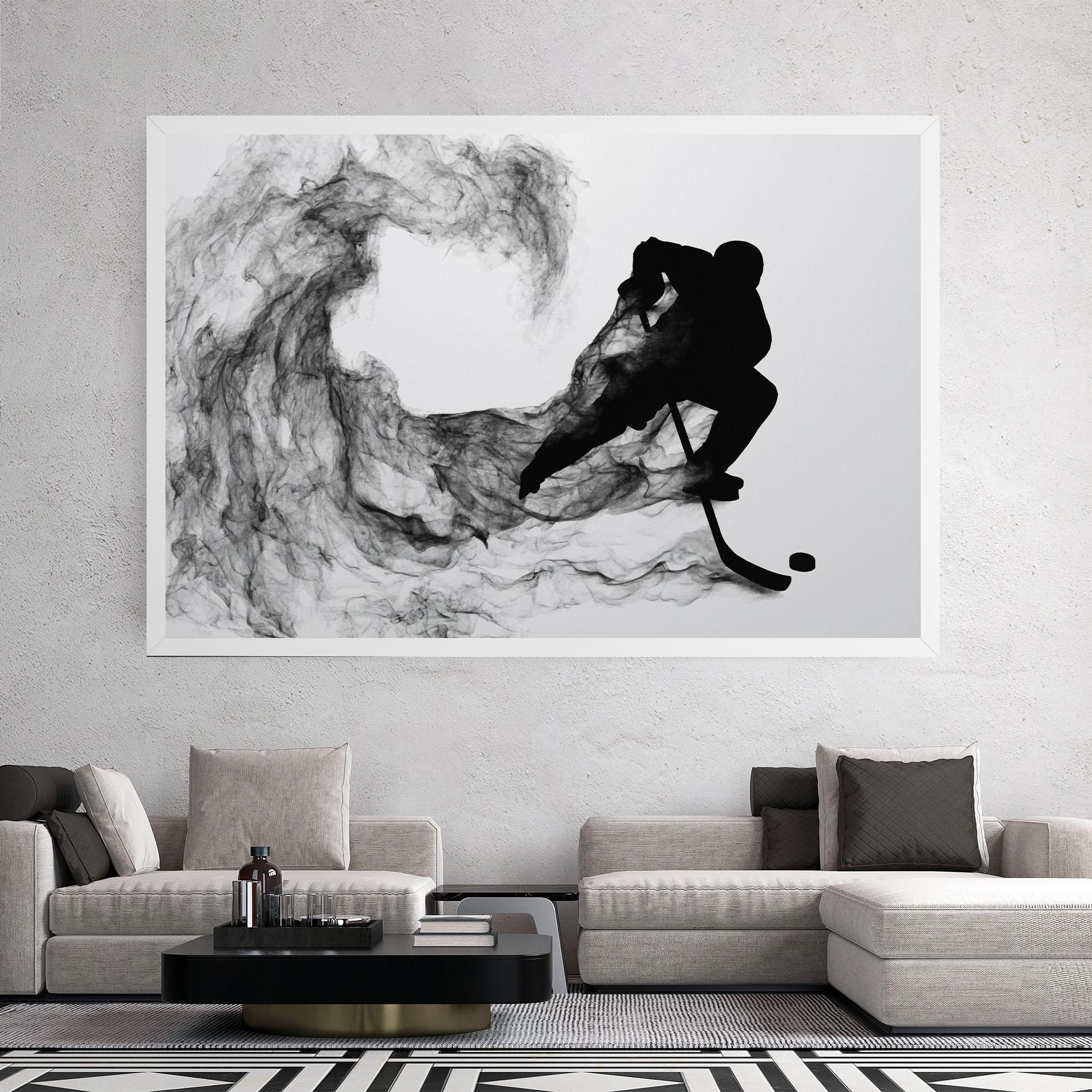 Obraz na Płótnie Black Smoke Hockey mockup 2