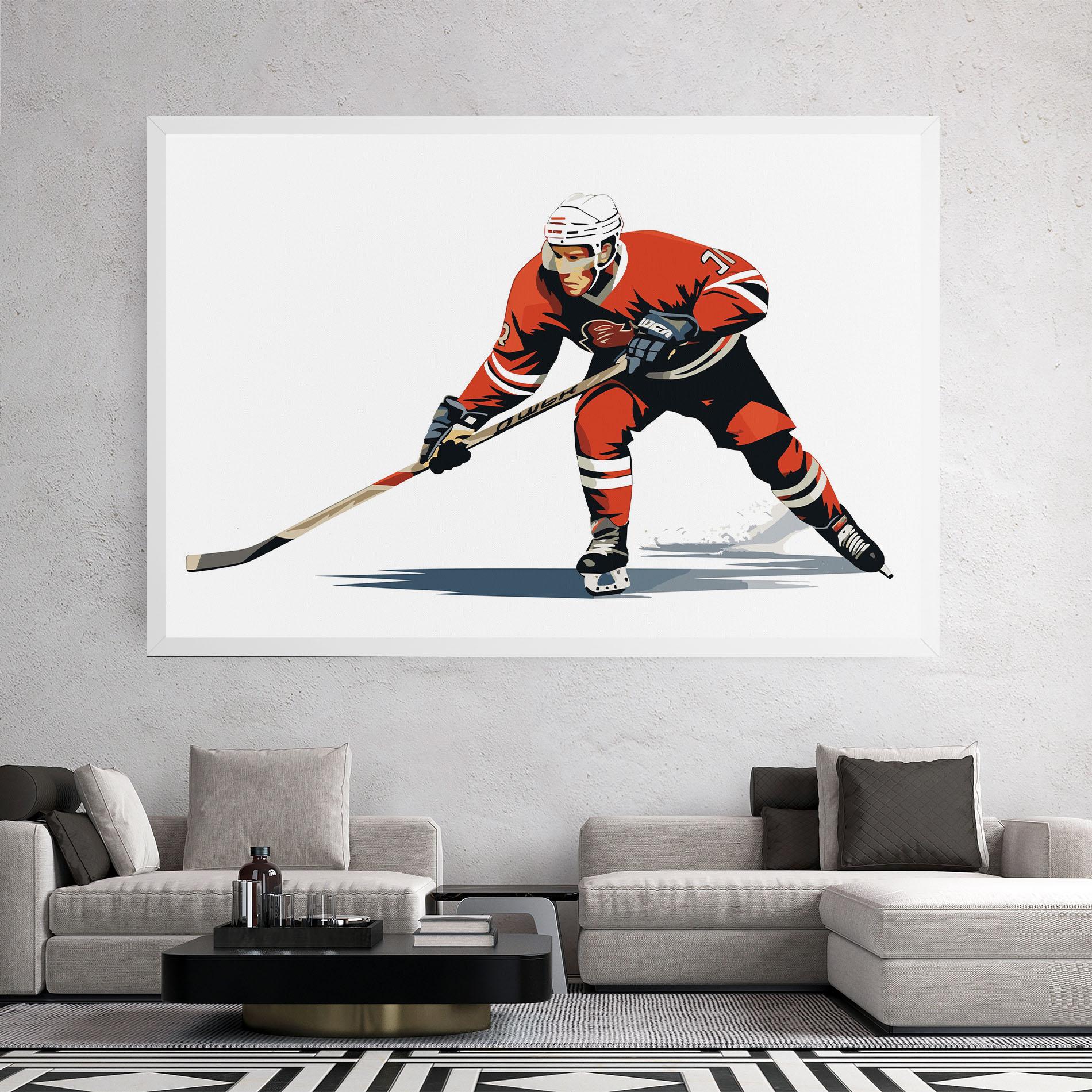 Obraz na Płótnie Hockey Orange Player mockup 2