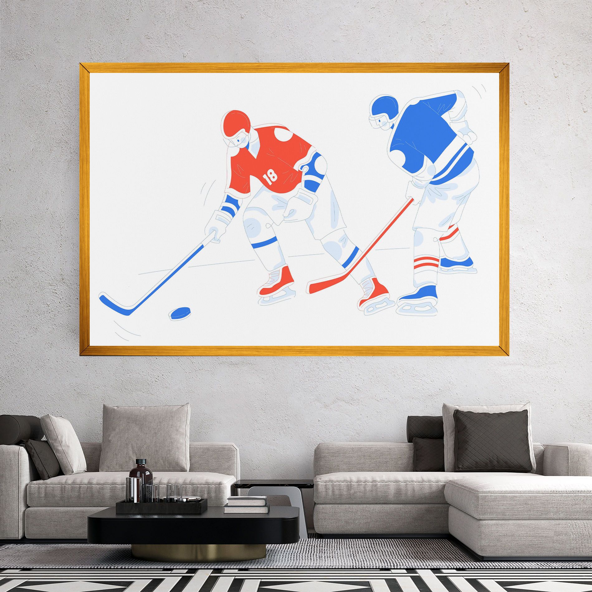 Orange Blue Hockey mockup 2