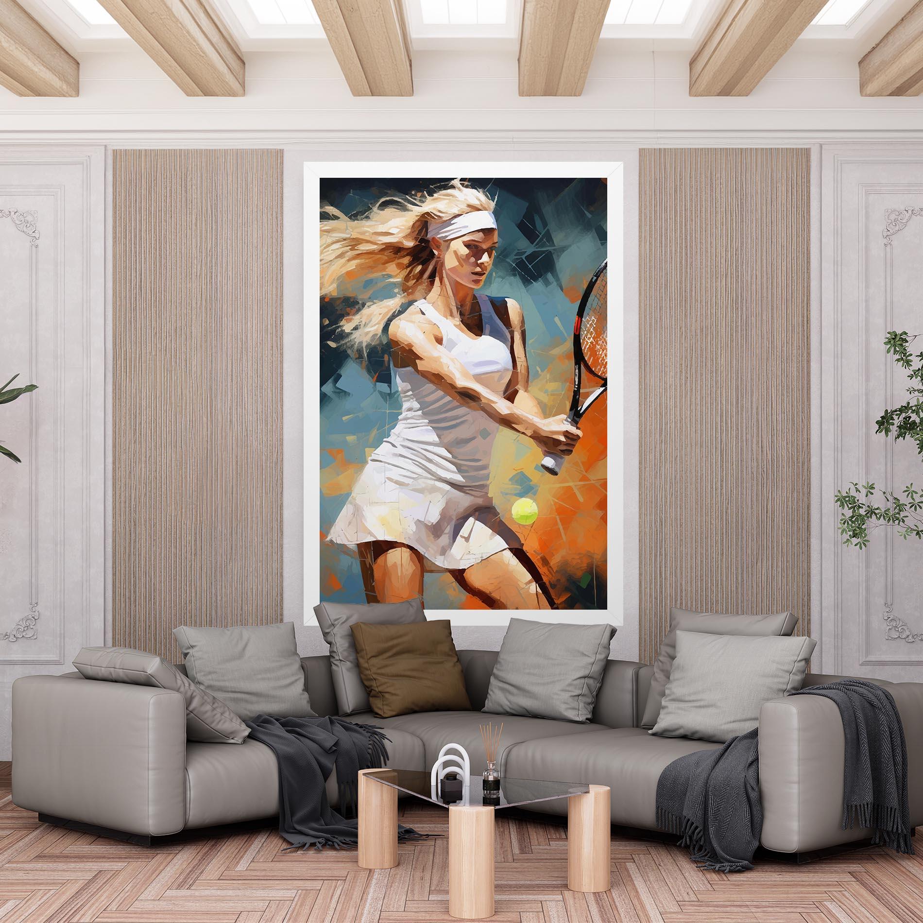 Obraz na Płótnie Blonde Tennis Girl mockup 6