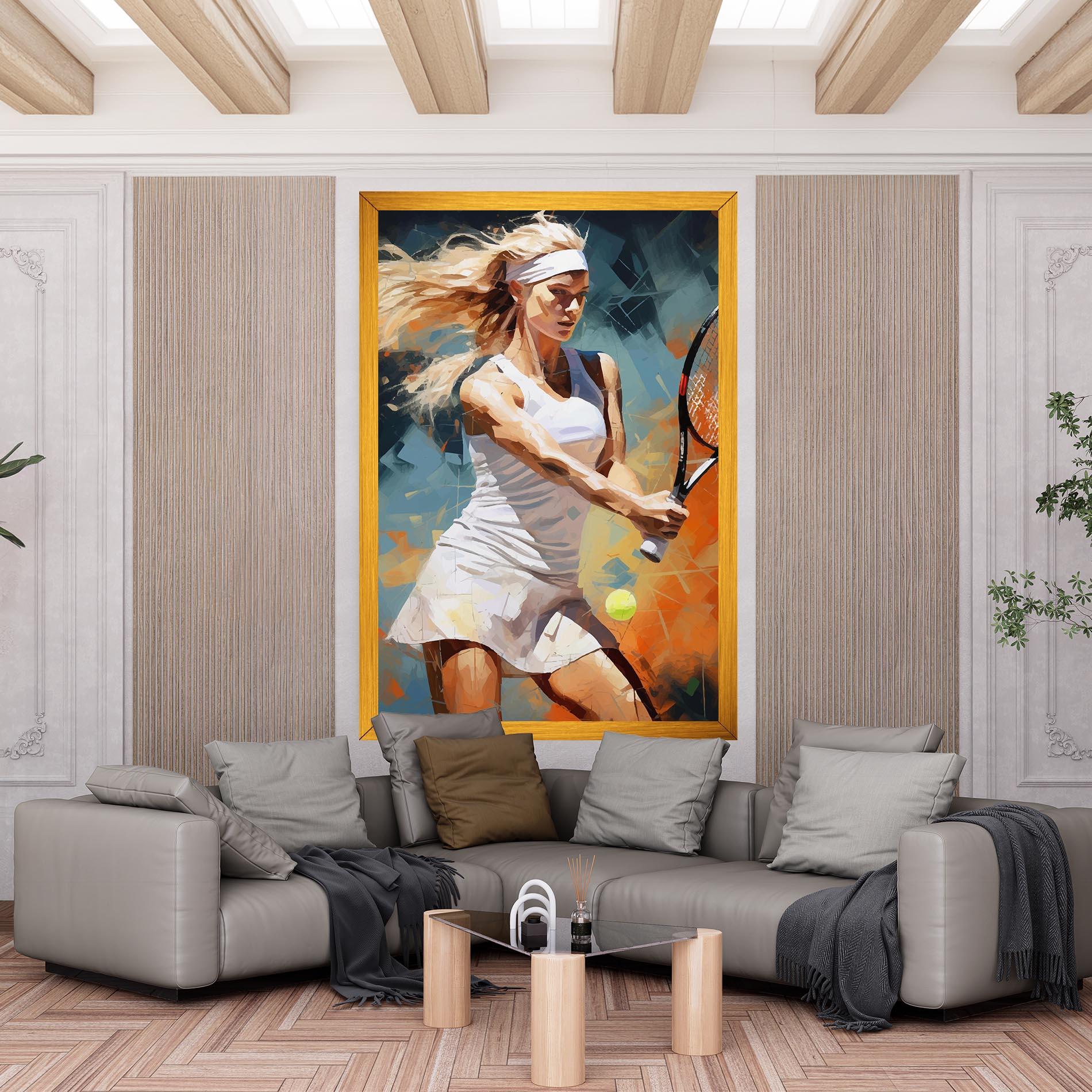 Obraz na Płótnie Blonde Tennis Girl mockup 6