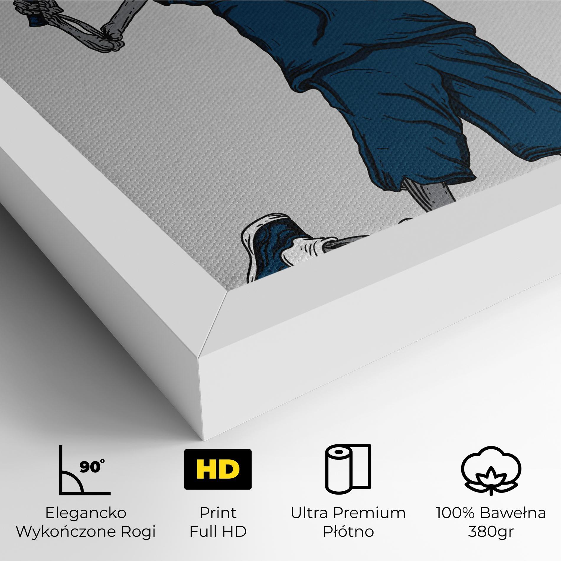 Obraz na Płótnie Blue Skull Tennis mockup 4