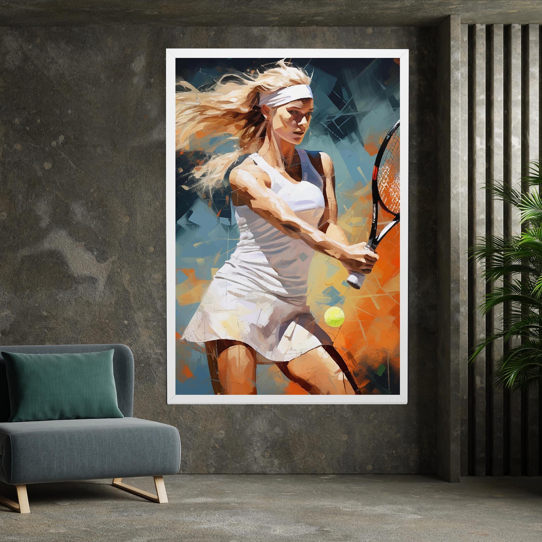 Obraz na Płótnie Blonde Tennis Girl mockup 7