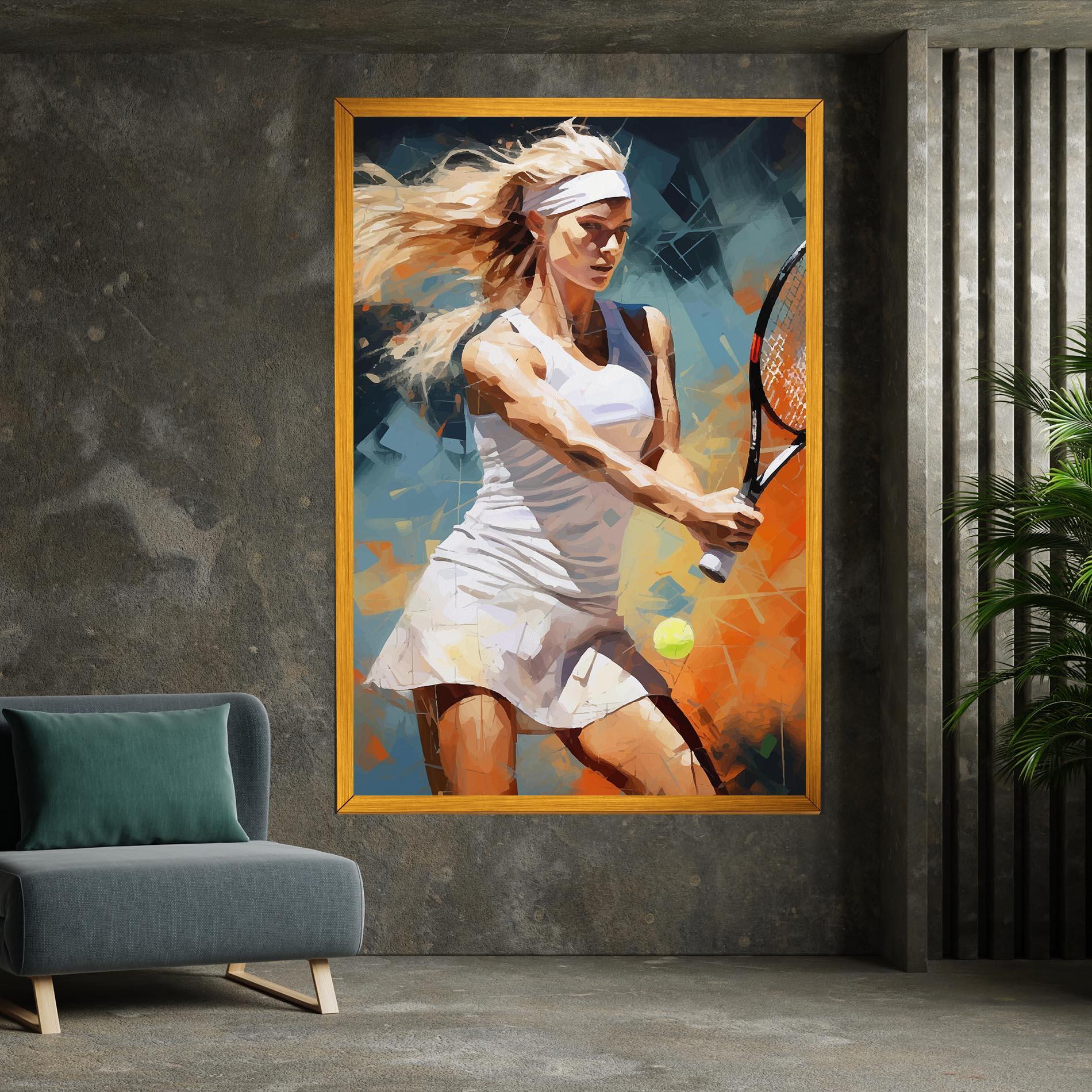 Obraz na Płótnie Blonde Tennis Girl mockup 7