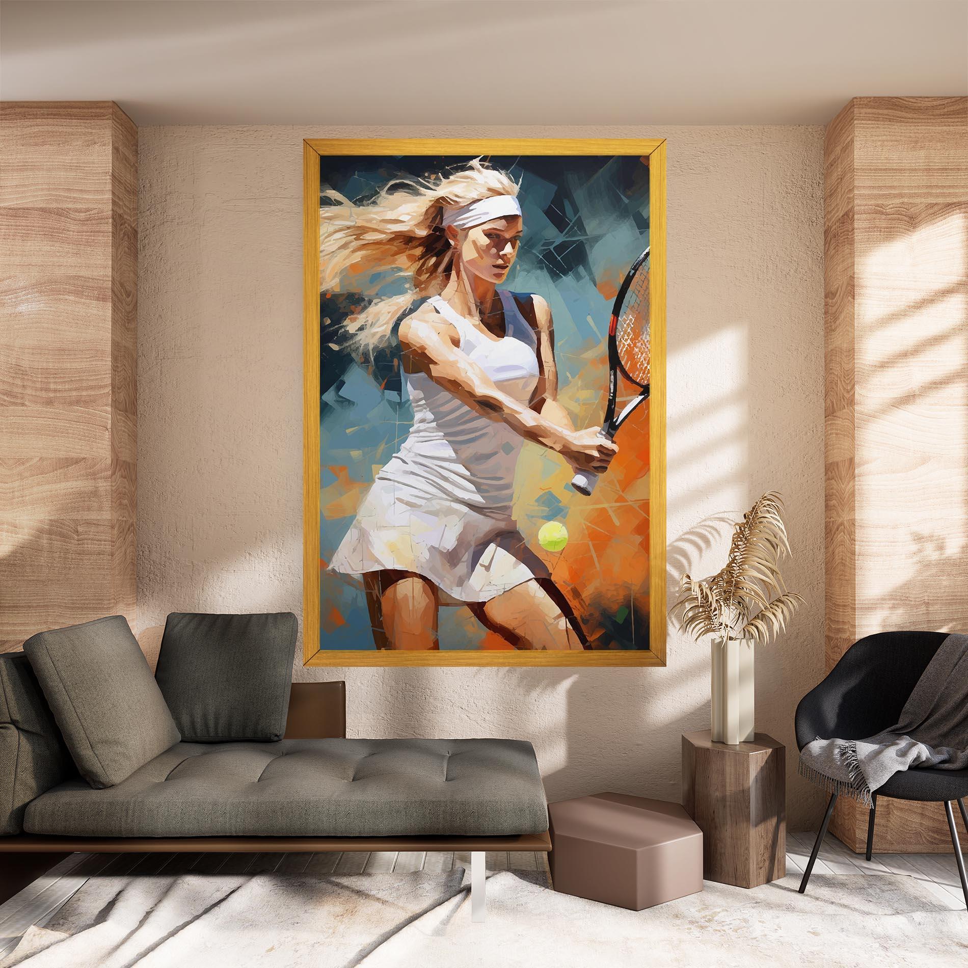 Obraz na Płótnie Blonde Tennis Girl mockup 8