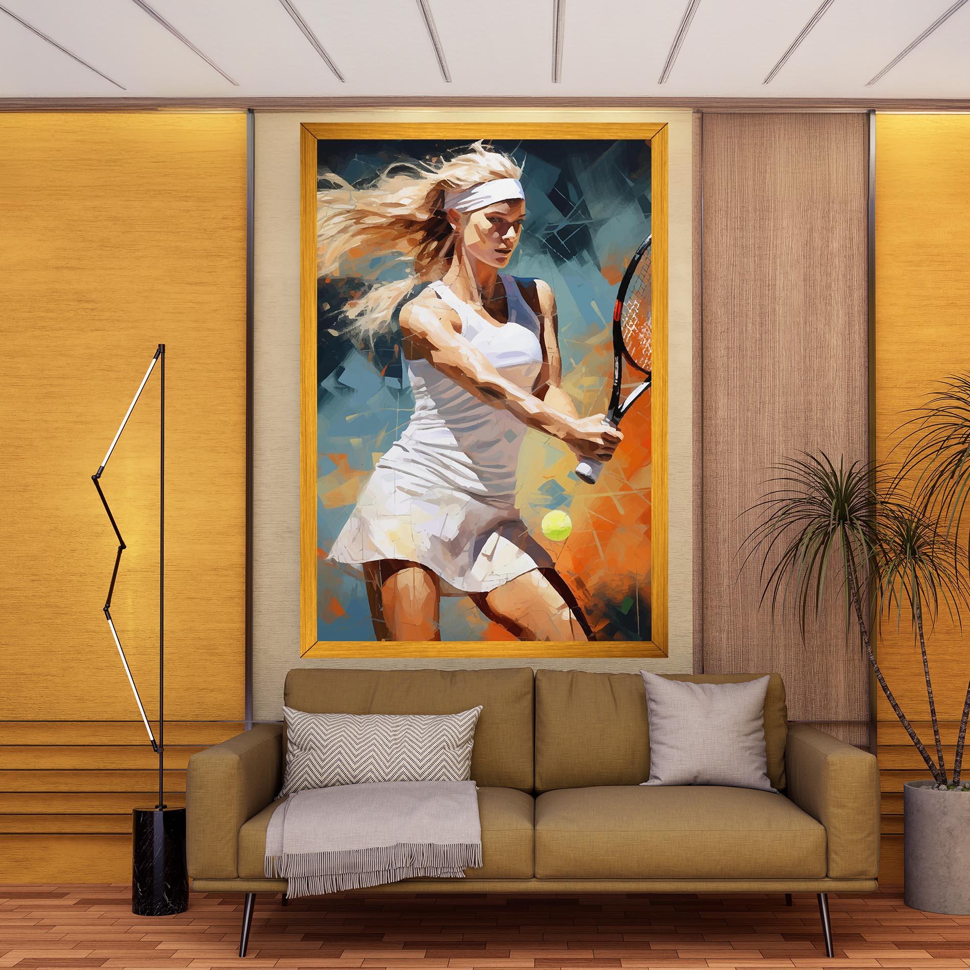 Obraz na Płótnie Blonde Tennis Girl mockup 9