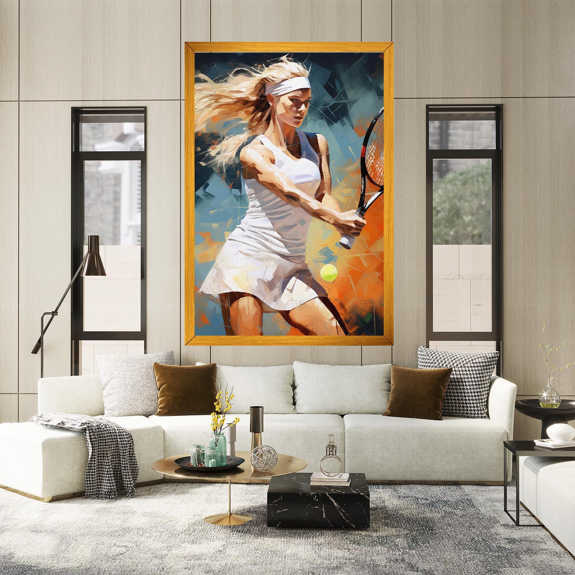 Obraz na Płótnie Blonde Tennis Girl mockup 2