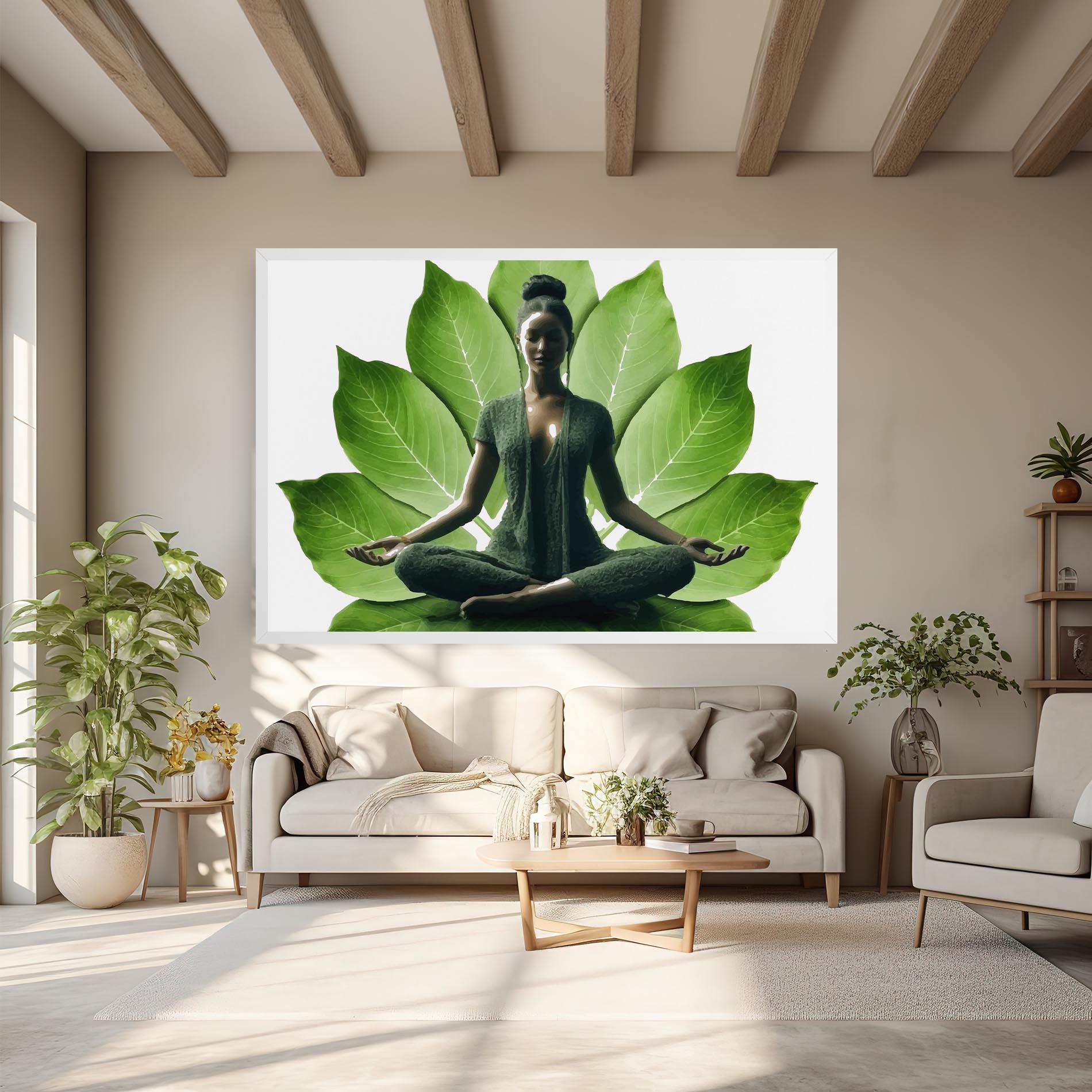 Obraz na Płótnie Leaf Yoga mockup 6