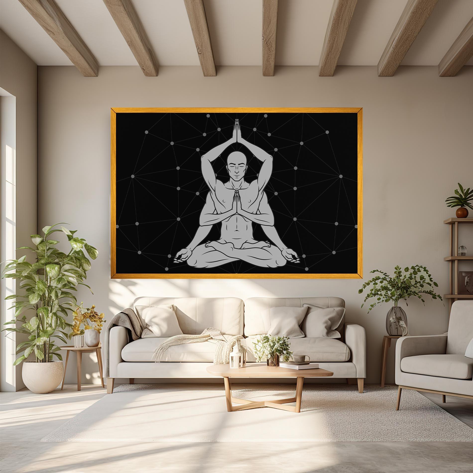 Obraz na Płótnie Meditation Grey Line mockup 6