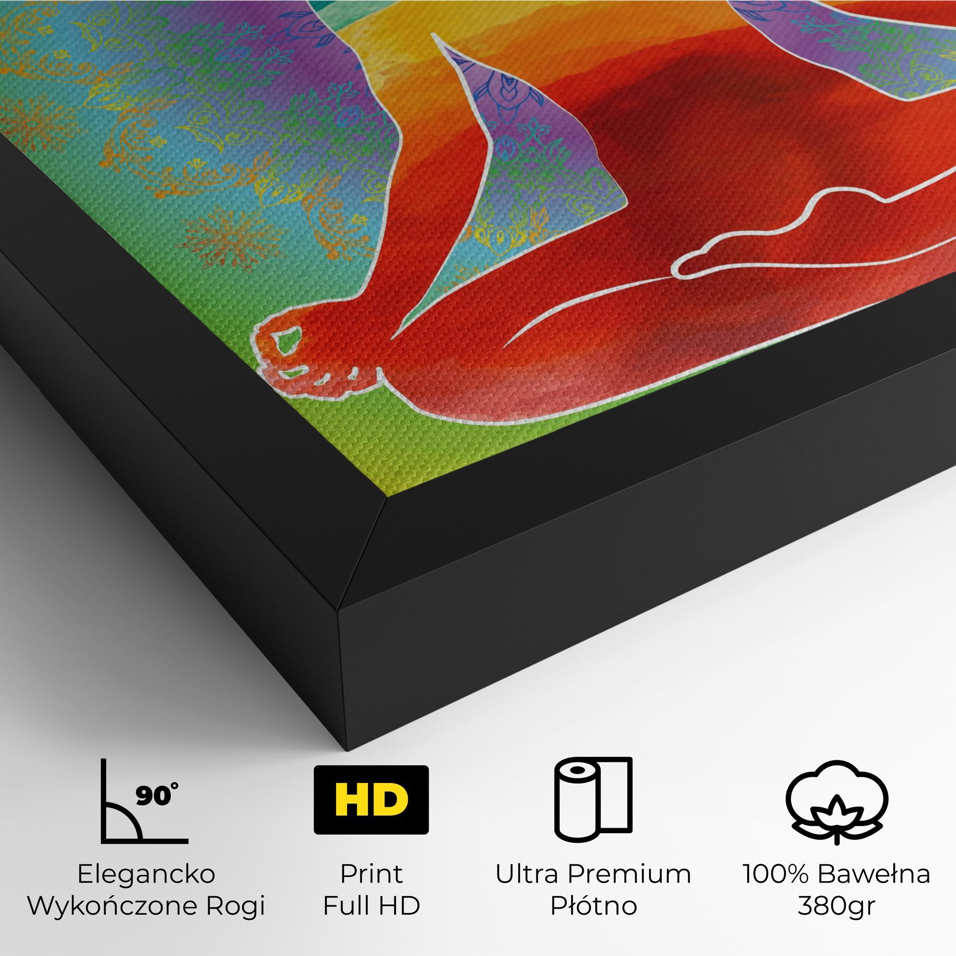 Obraz na Płótnie Rainbow Yoga mockup 4