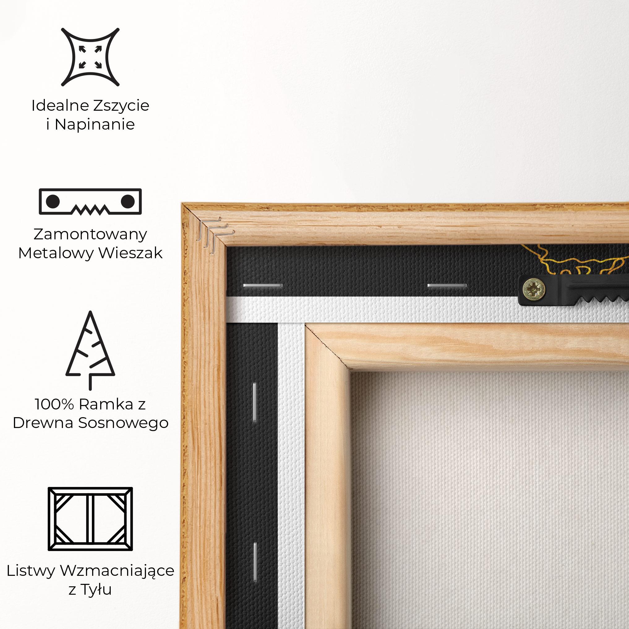 Obraz na Płótnie Buddha Gold Line mockup 5