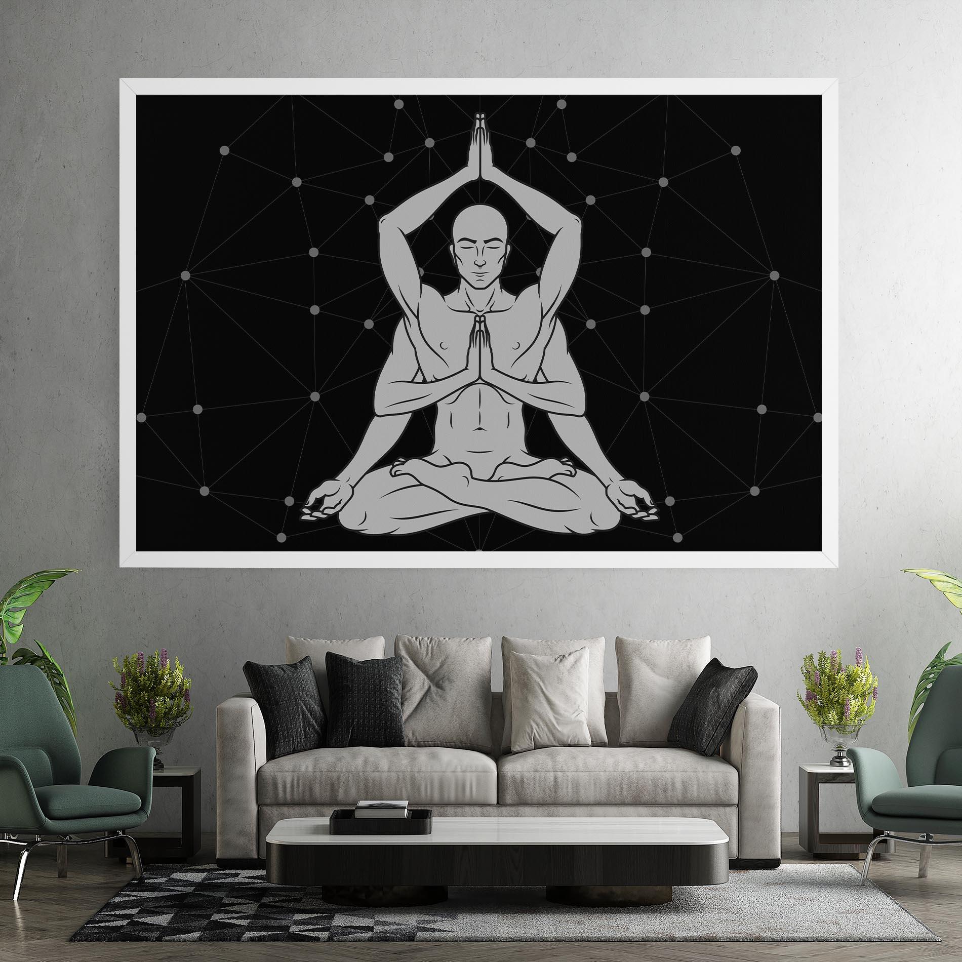 Obraz na Płótnie Meditation Grey Line mockup 7