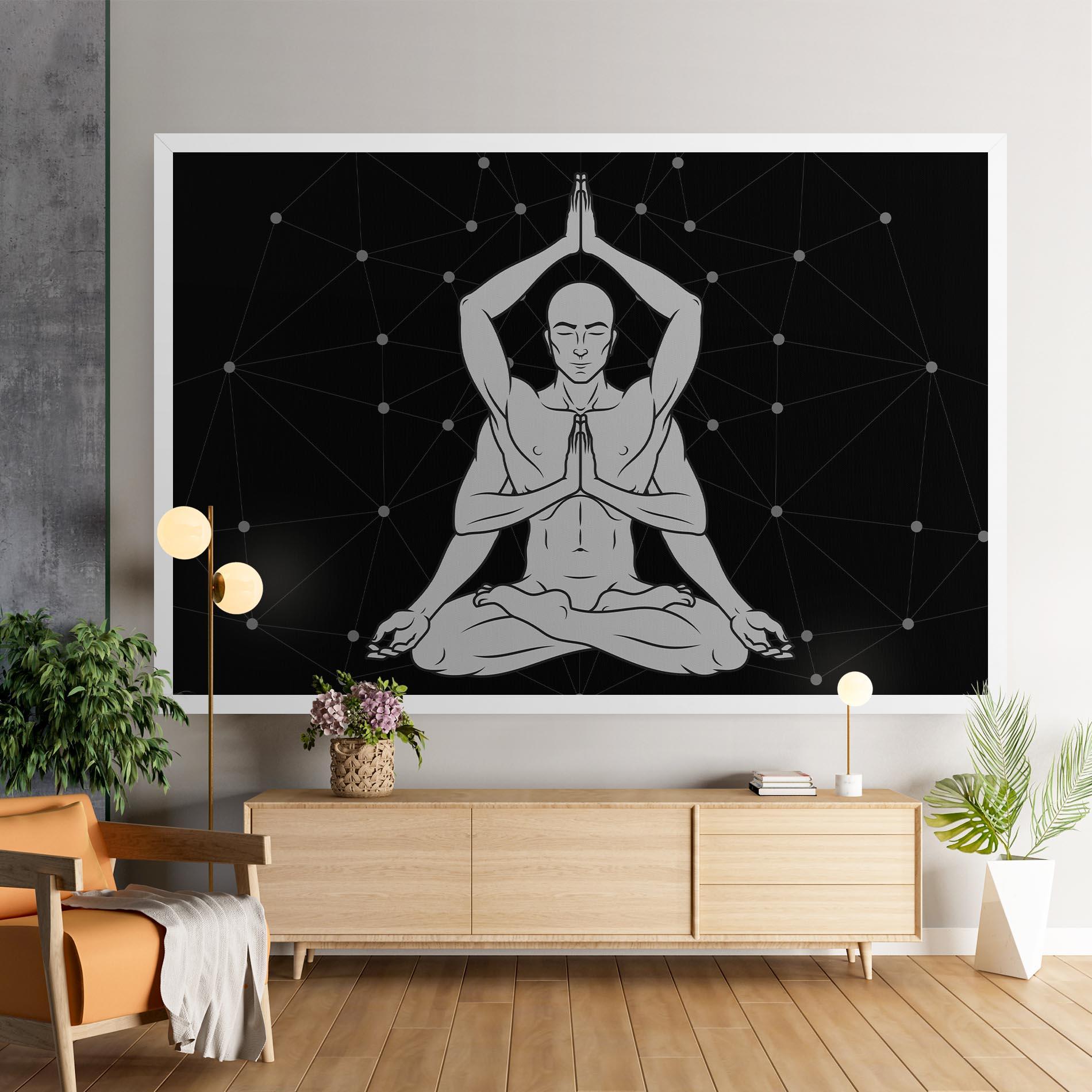 Obraz na Płótnie Meditation Grey Line mockup 9