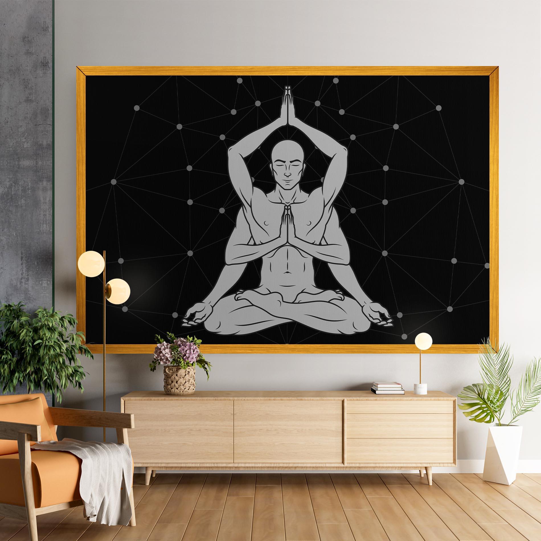 Obraz na Płótnie Meditation Grey Line mockup 9