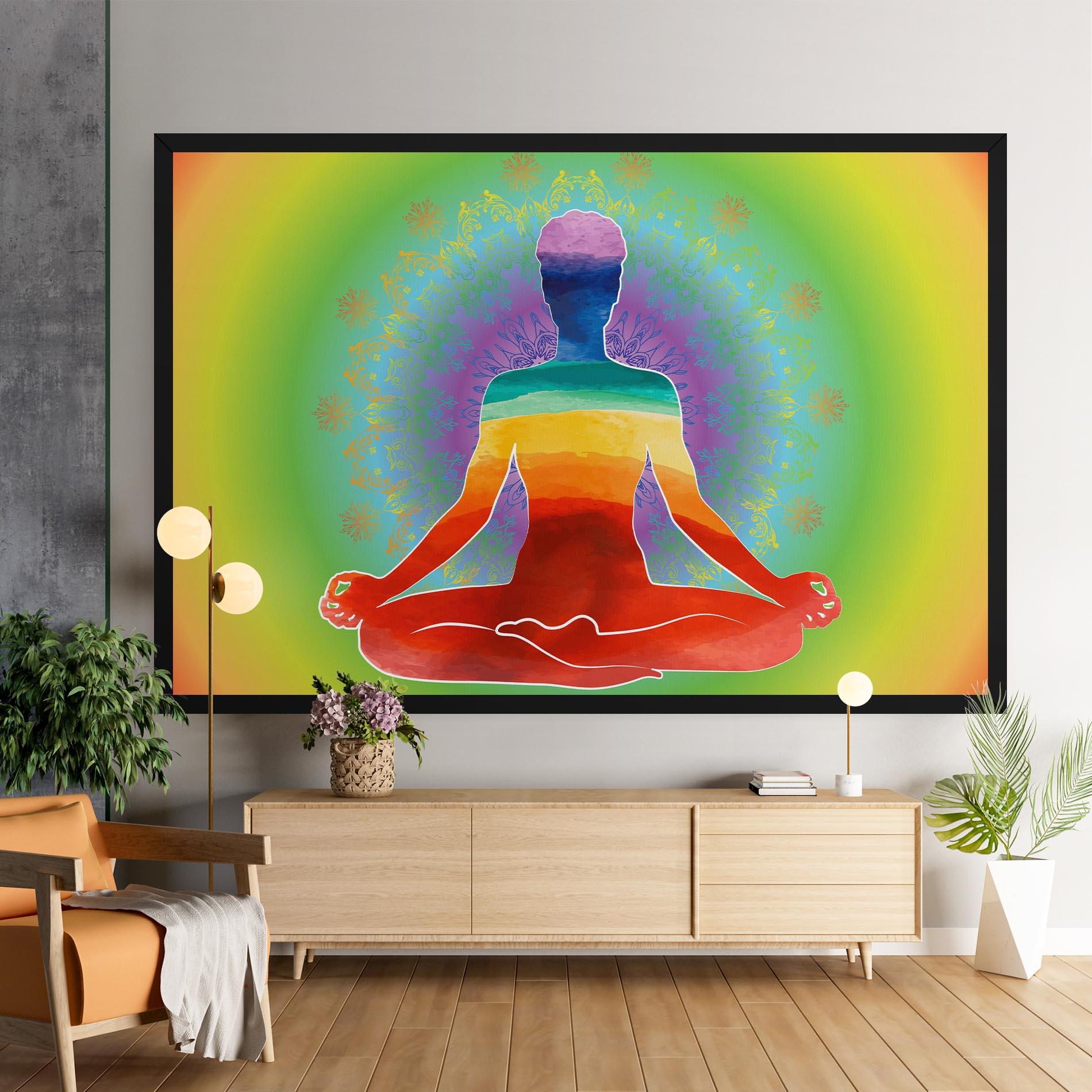 Obraz na Płótnie Rainbow Yoga mockup 9