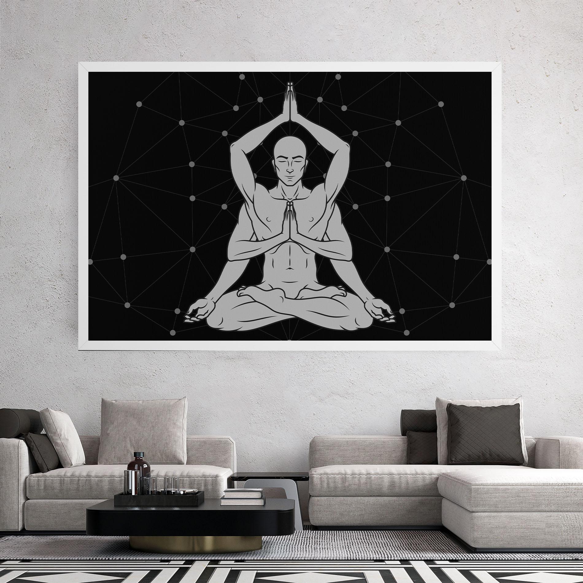 Obraz na Płótnie Meditation Grey Line mockup 2