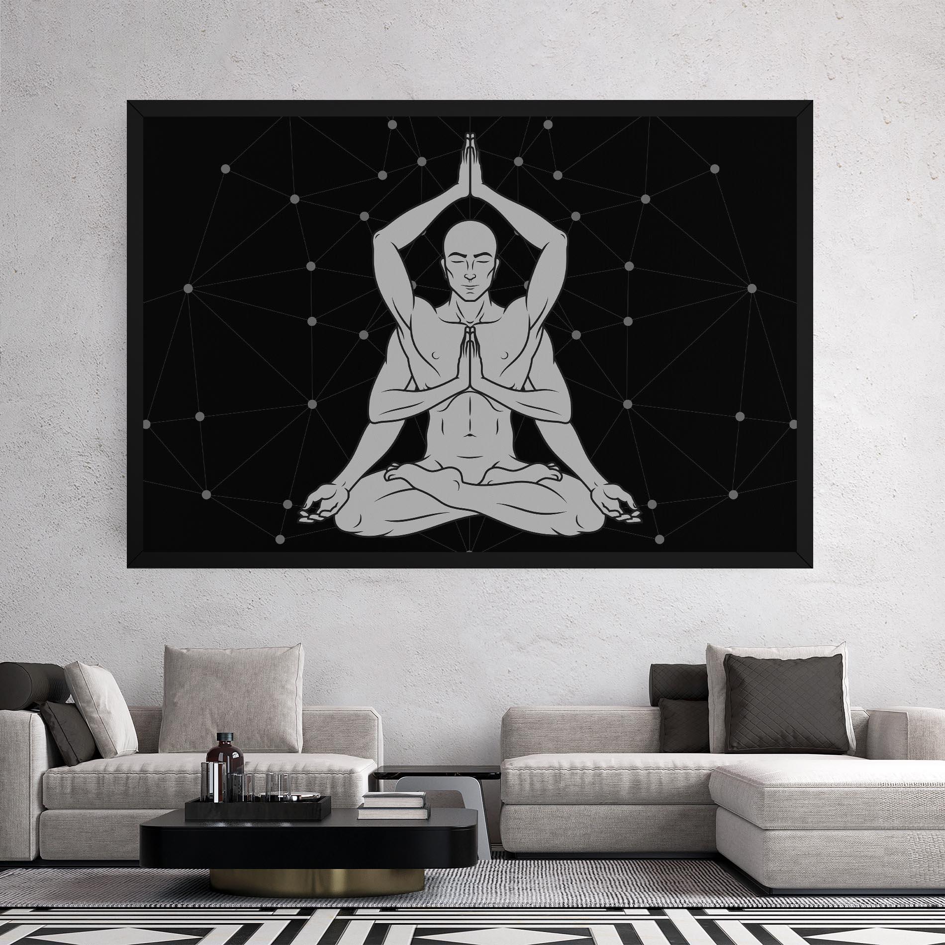 Obraz na Płótnie Meditation Grey Line mockup 2