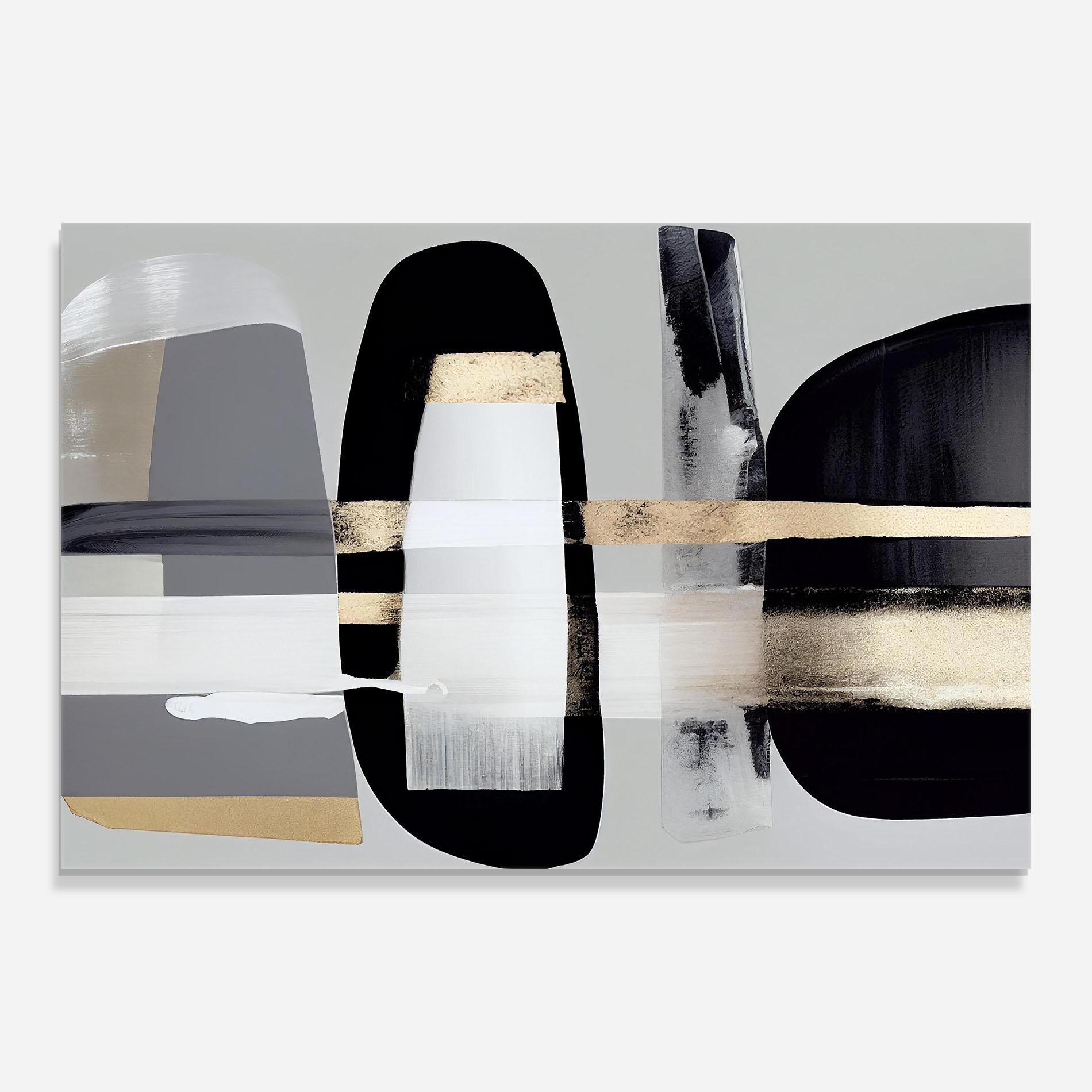 Obraz na Szkle Abstract Gold Painting With Black mockup 0