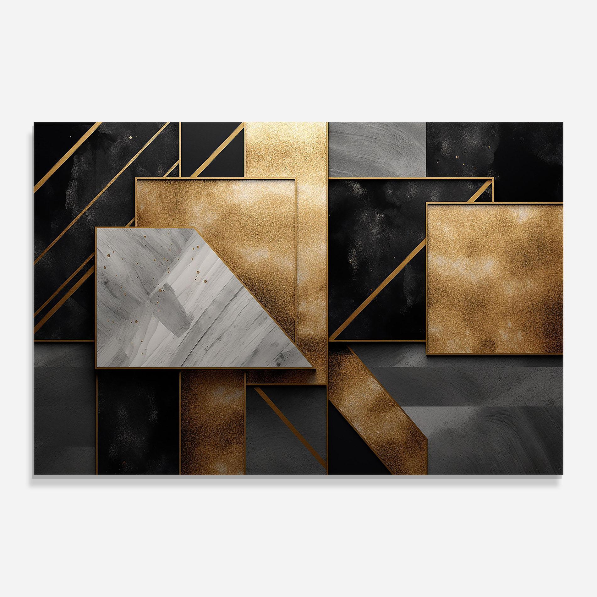 Obraz na Szkle Abstract Gold Square mockup 0