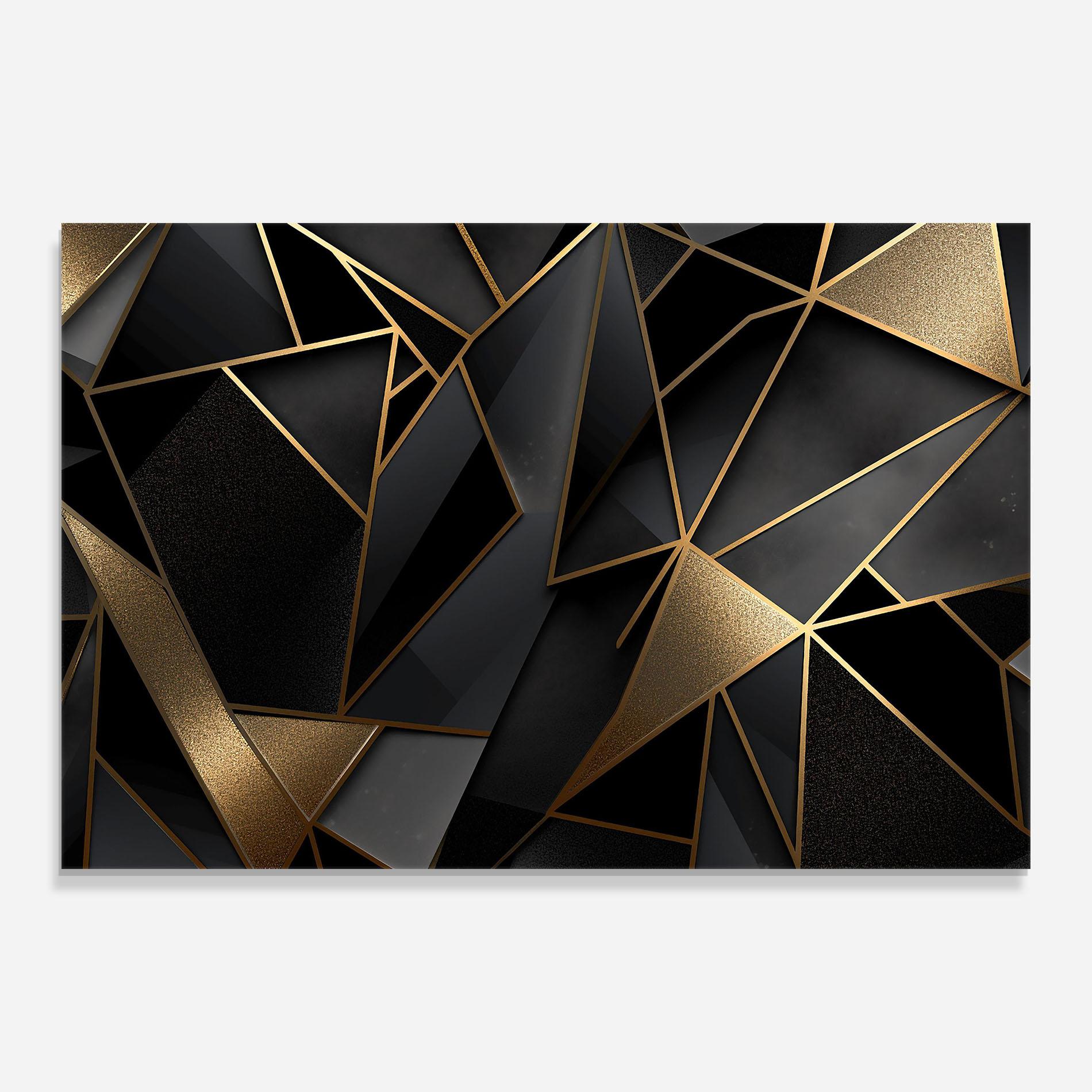 Obraz na Szkle Abstract Golden Art mockup 0