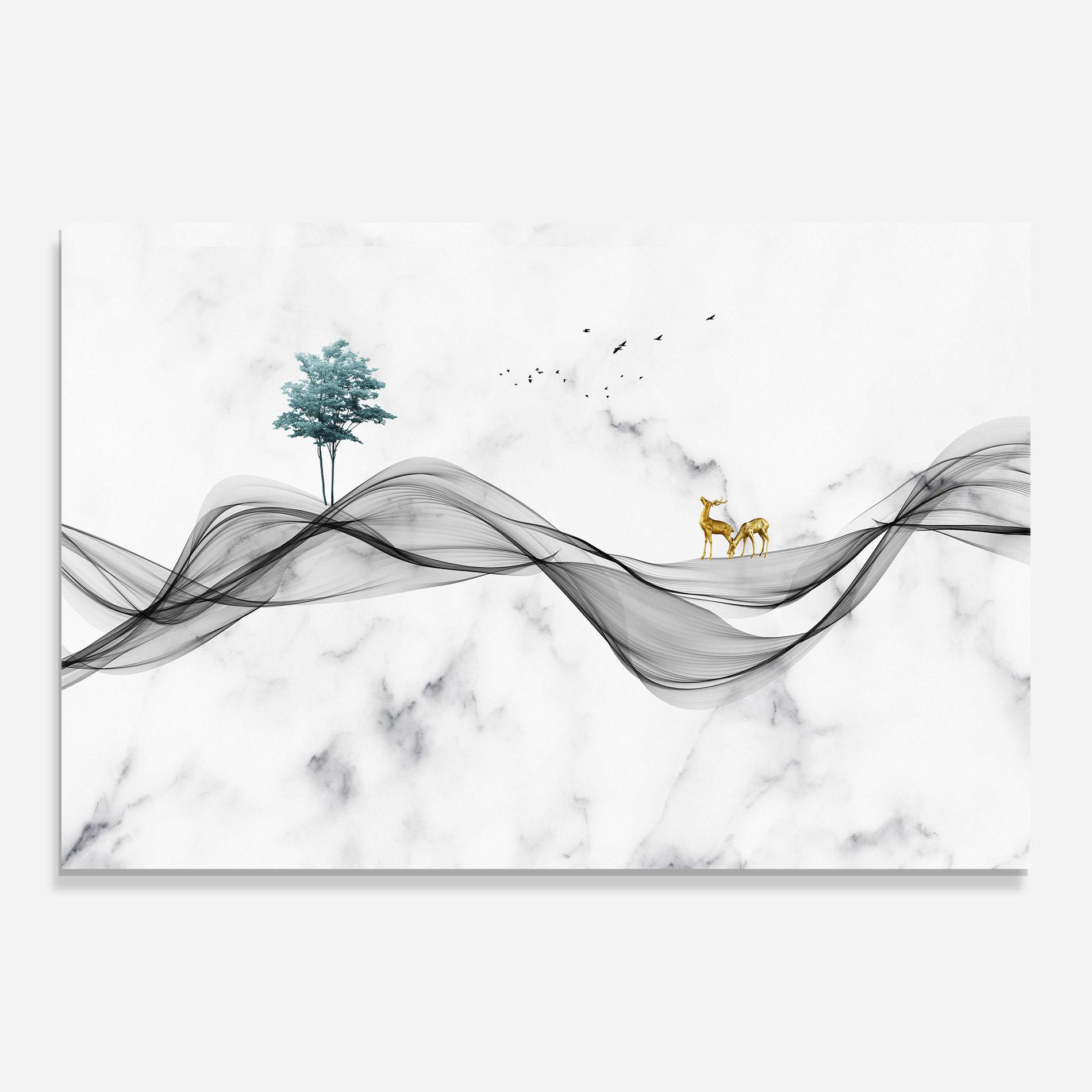 Obraz na Szkle Abstract Golden Landscape 1 mockup 0