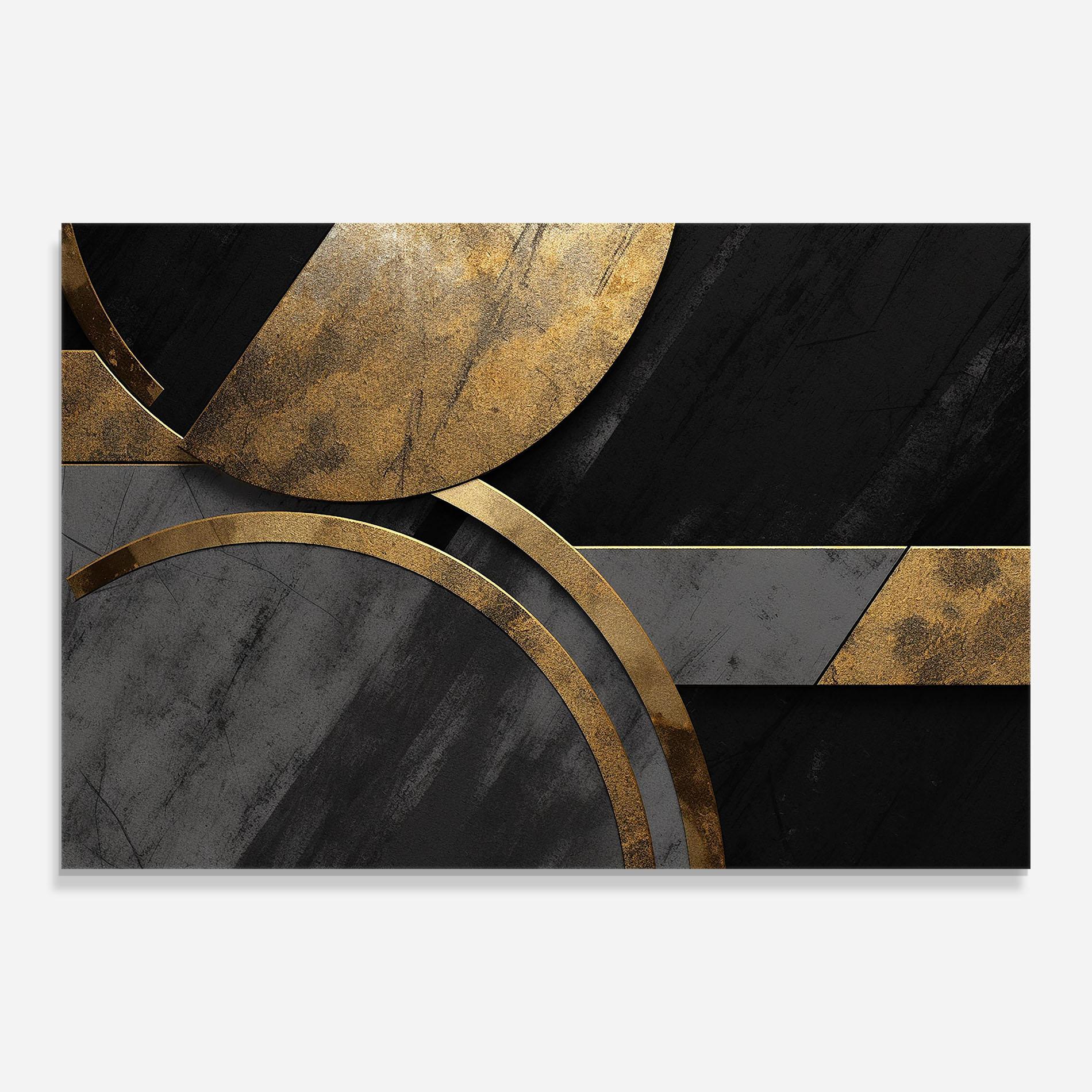 Obraz na Szkle Grey With Gold Painting mockup 0