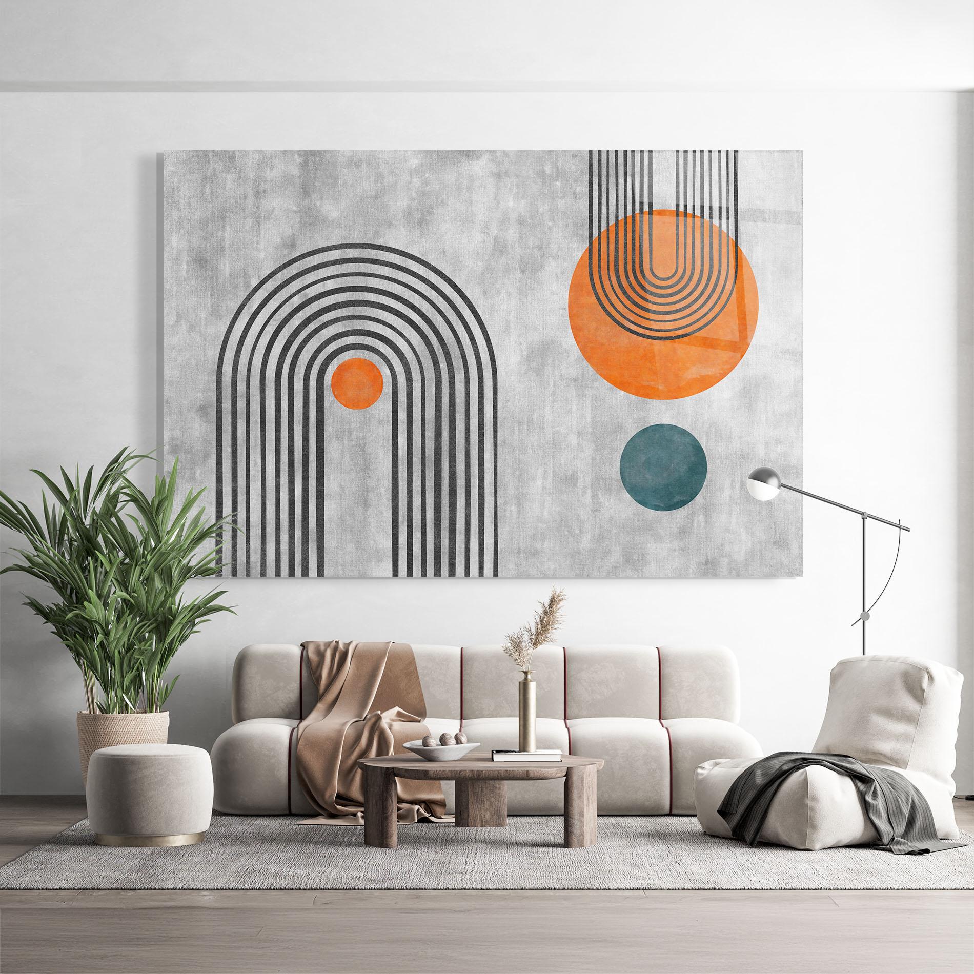 Obraz na Szkle Abstract Orange Circles mockup 9