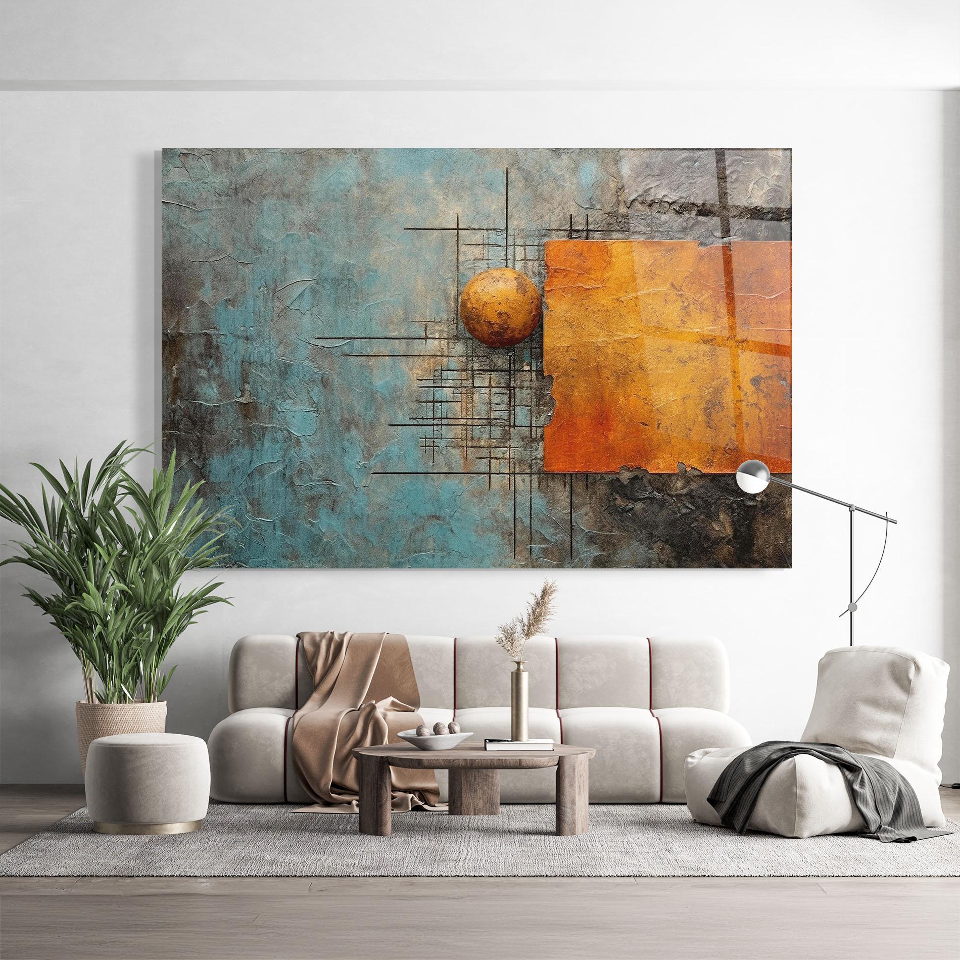 Obraz na Szkle Orange Square Painting mockup 9