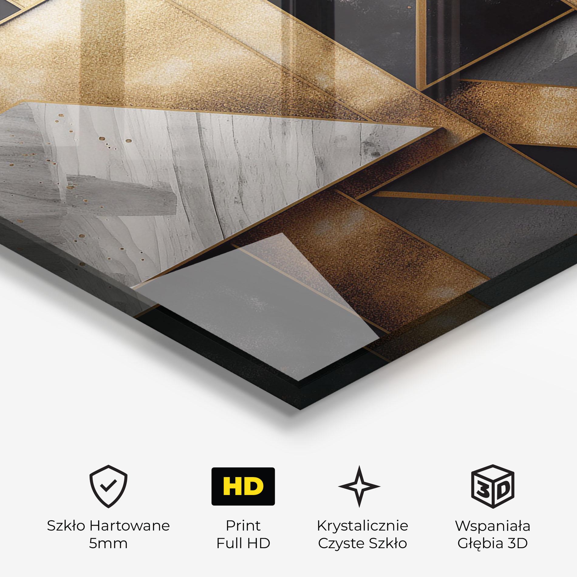 Obraz na Szkle Abstract Gold Square mockup 3
