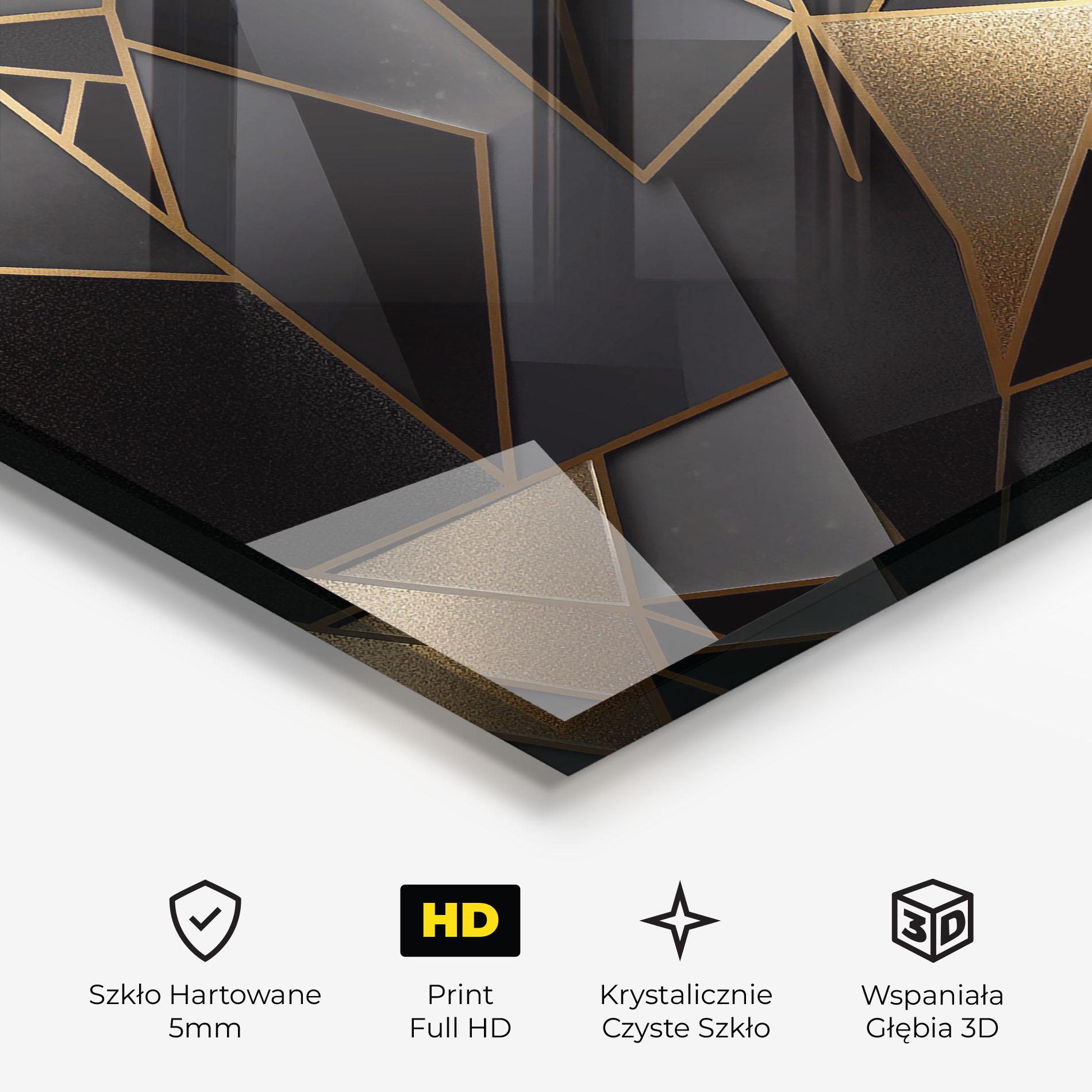 Obraz na Szkle Abstract Golden Art mockup 3