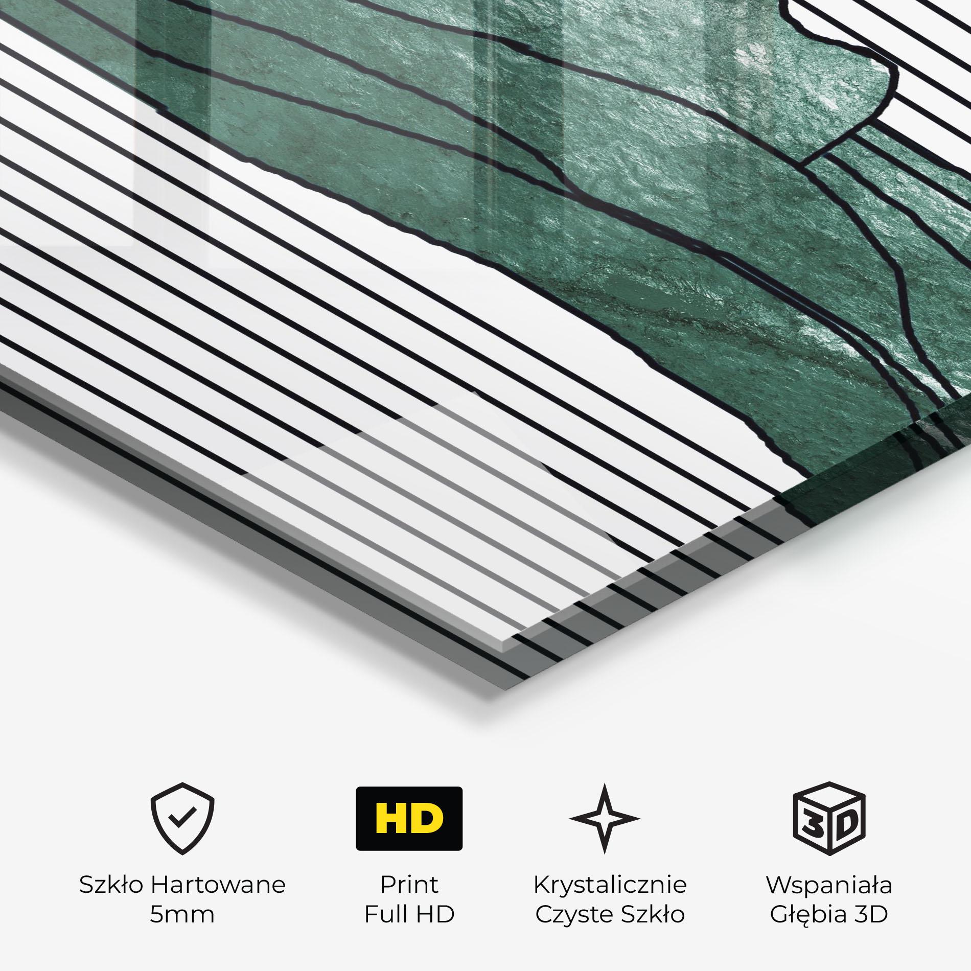 Obraz na Szkle Abstract Green Face mockup 3