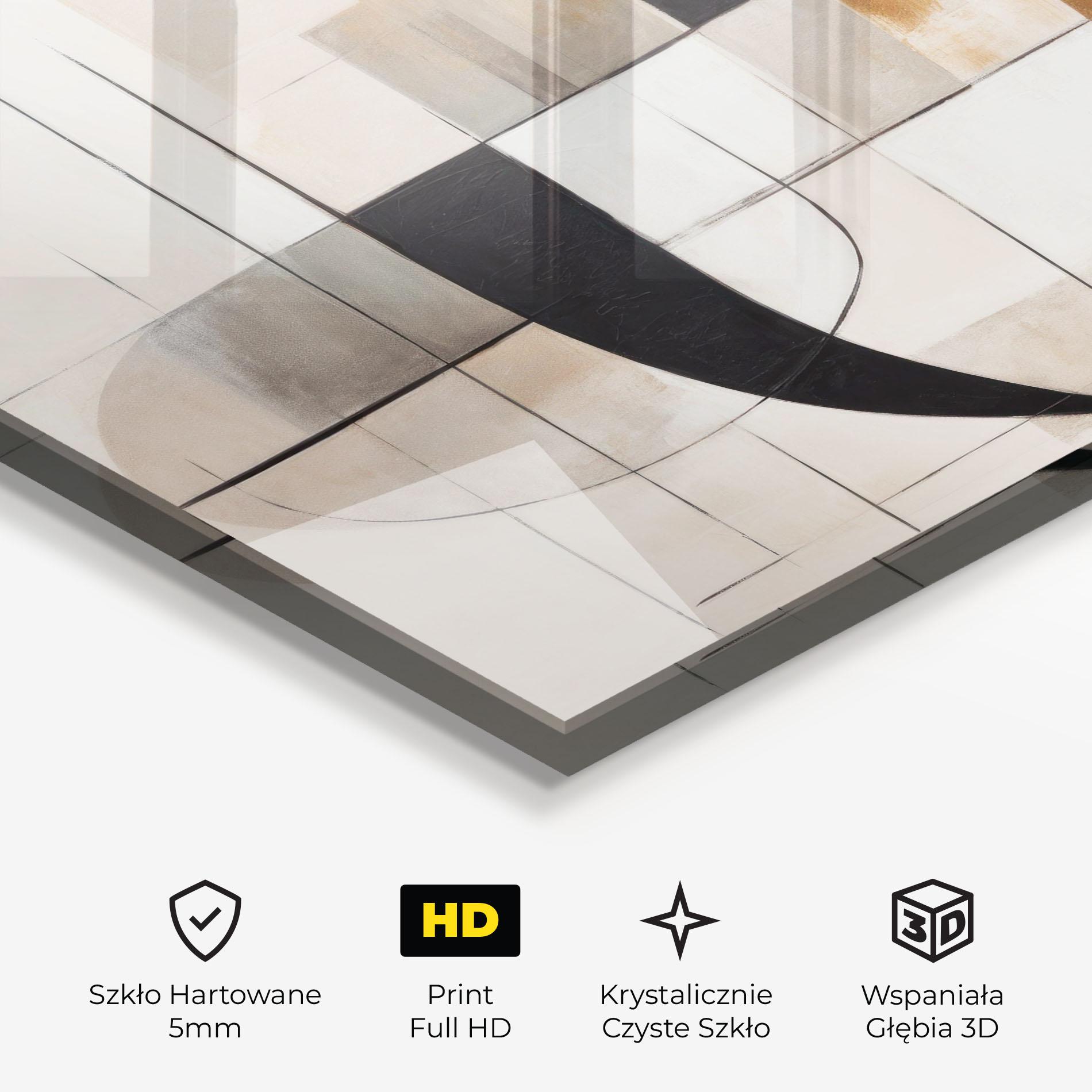 Obraz na Szkle Black Abstract Lines mockup 3