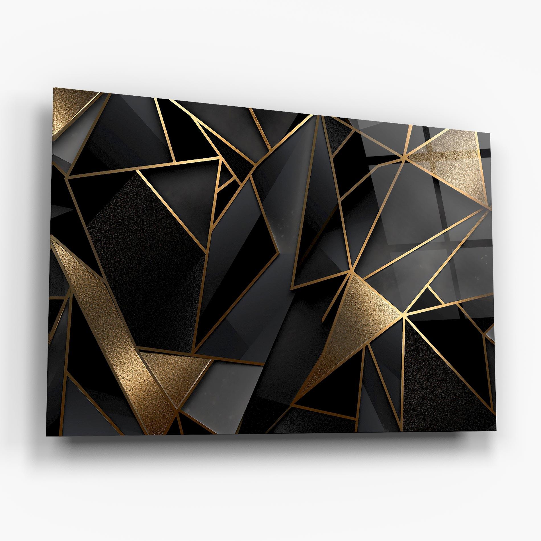 Obraz na Szkle Abstract Golden Art mockup 6
