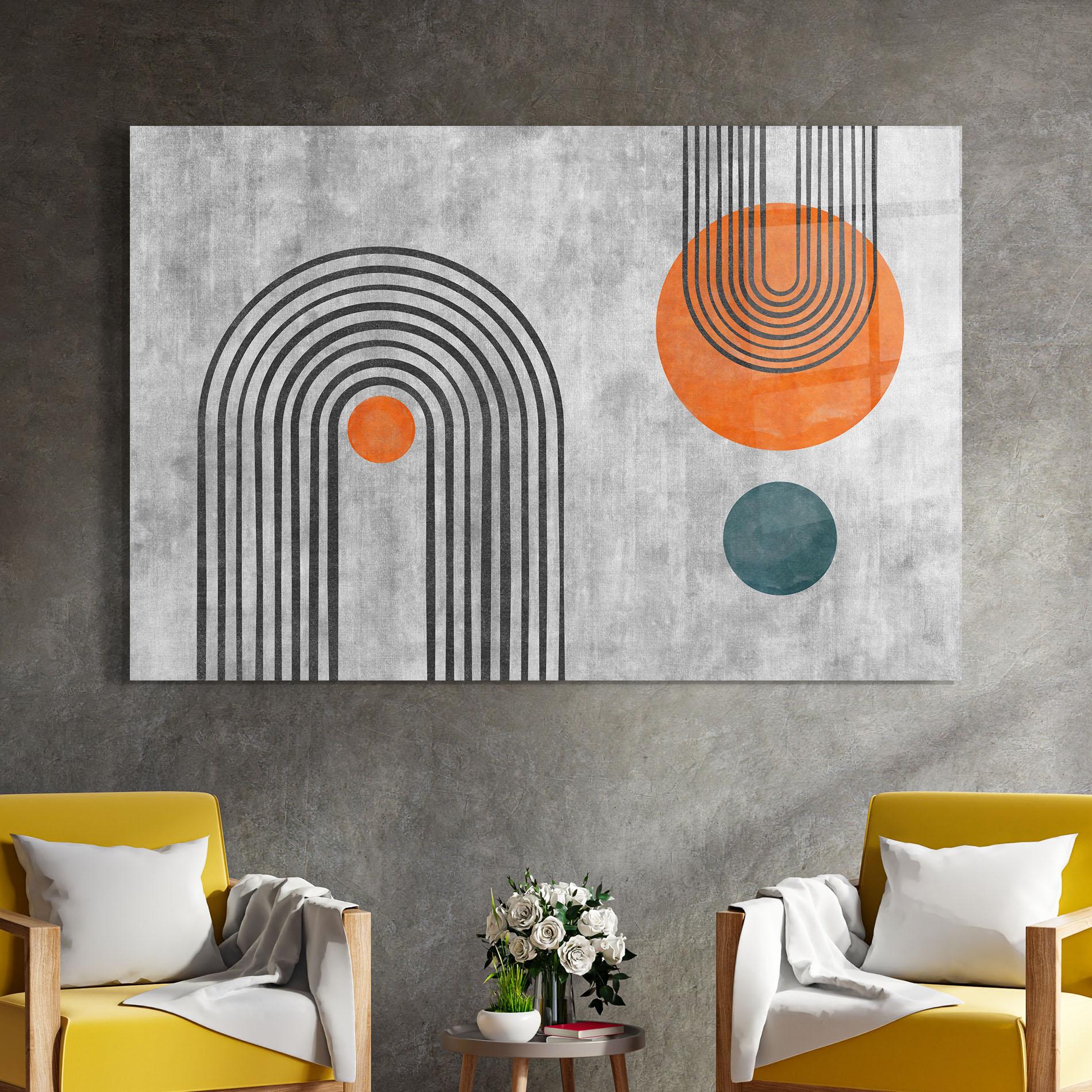 Obraz na Szkle Abstract Orange Circles mockup 4