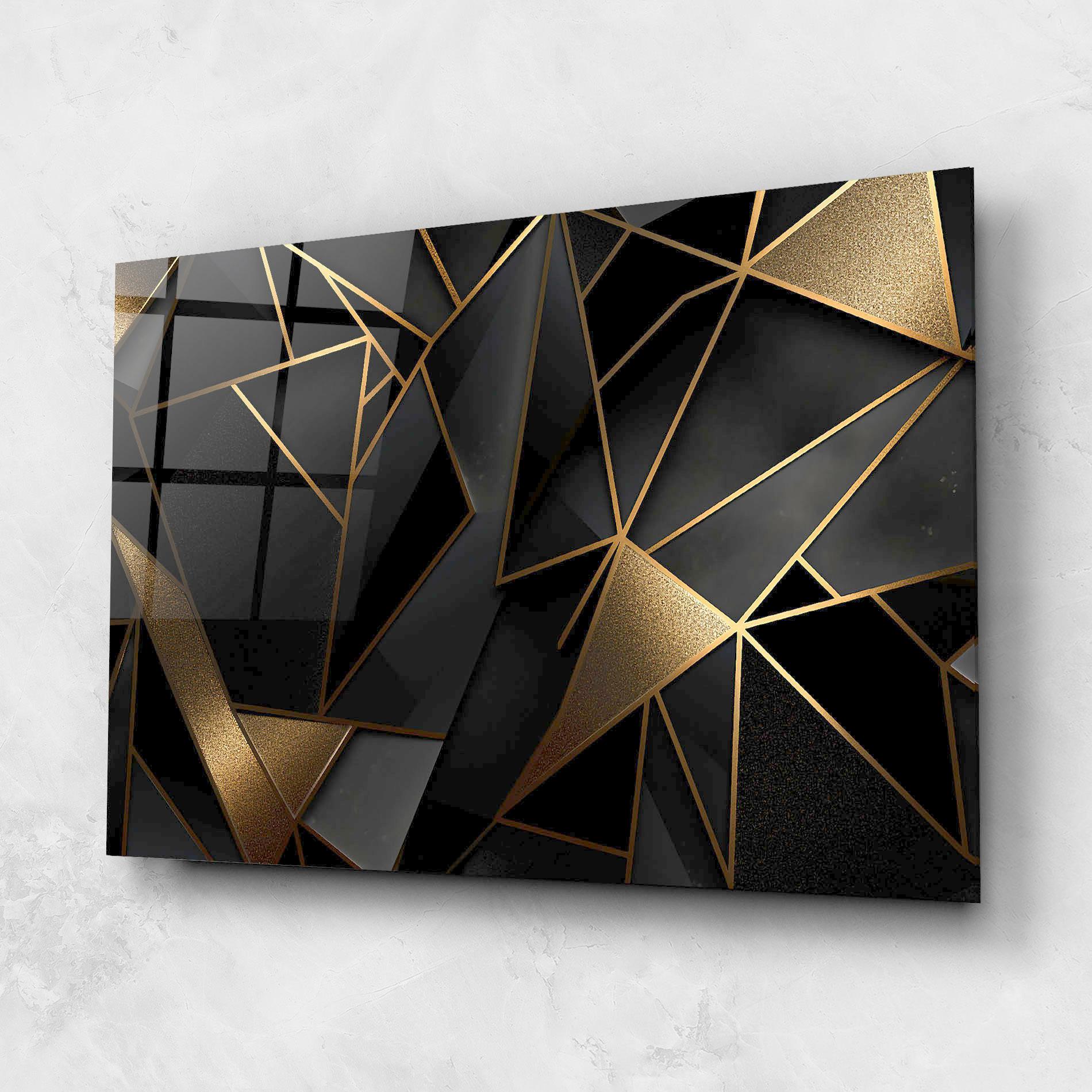 Obraz na Szkle Abstract Golden Art mockup 1