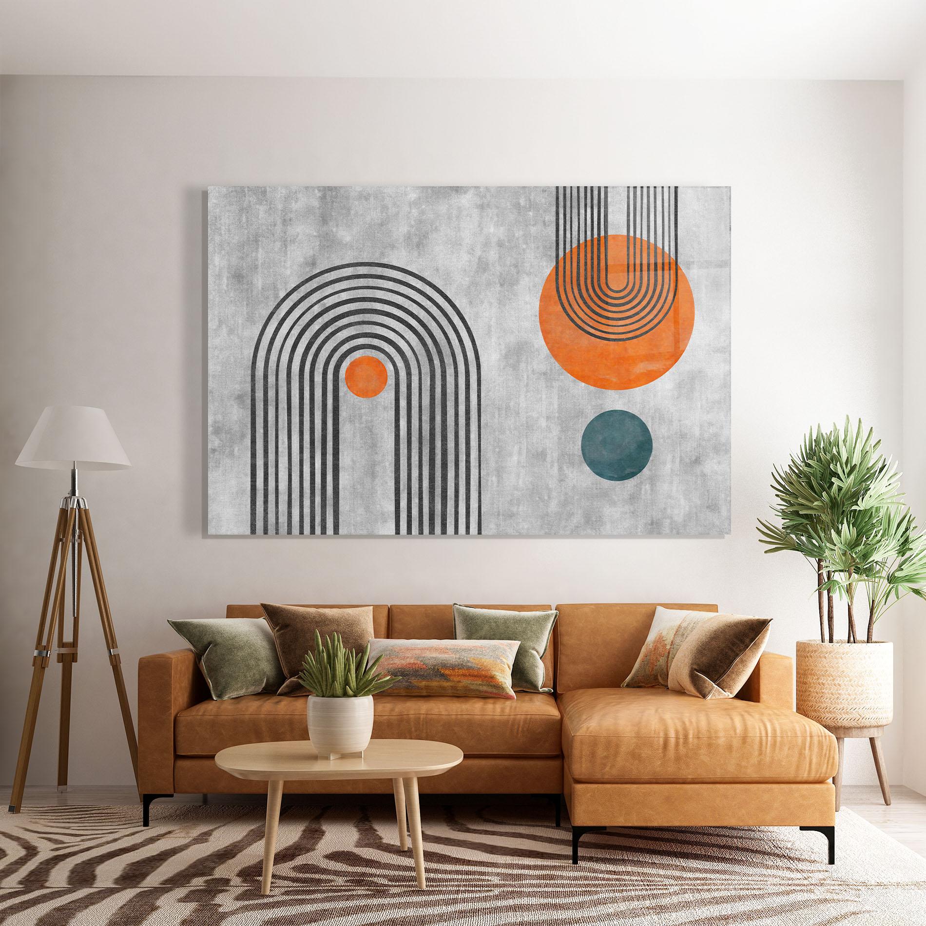 Obraz na Szkle Abstract Orange Circles mockup 7