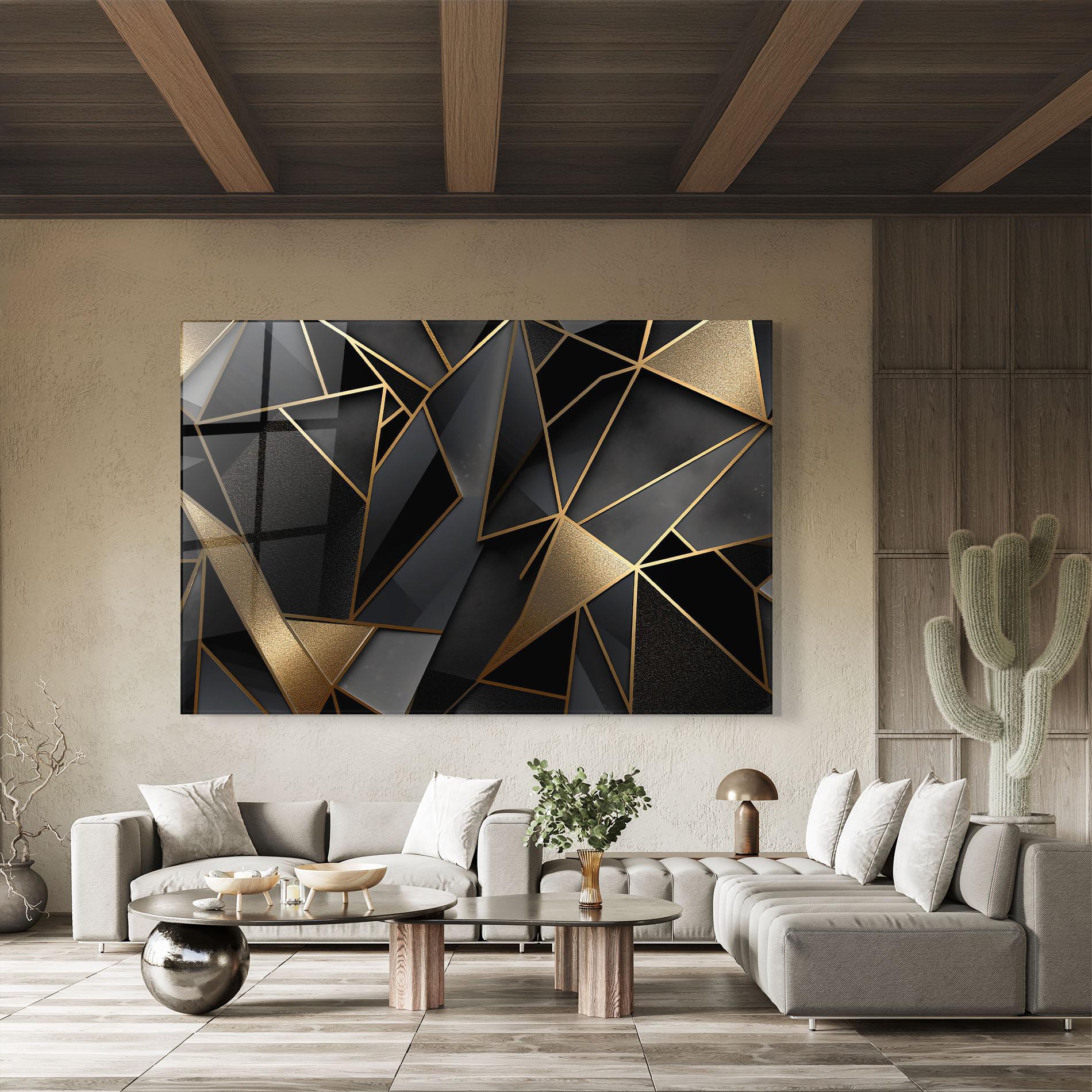 Obraz na Szkle Abstract Golden Art mockup 8