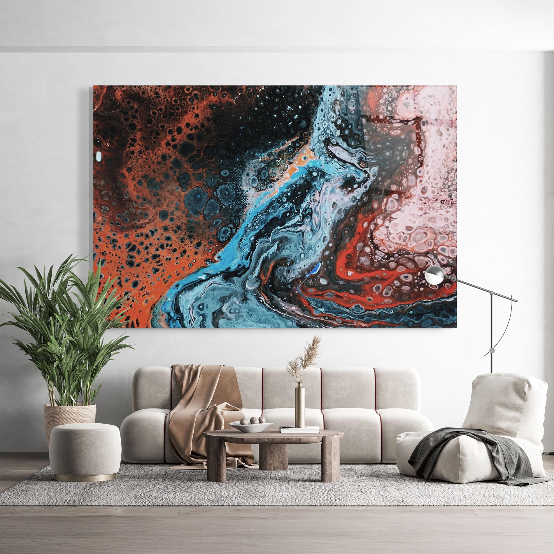 Obraz na Szkle Abstract Turqoise Colors mockup 9