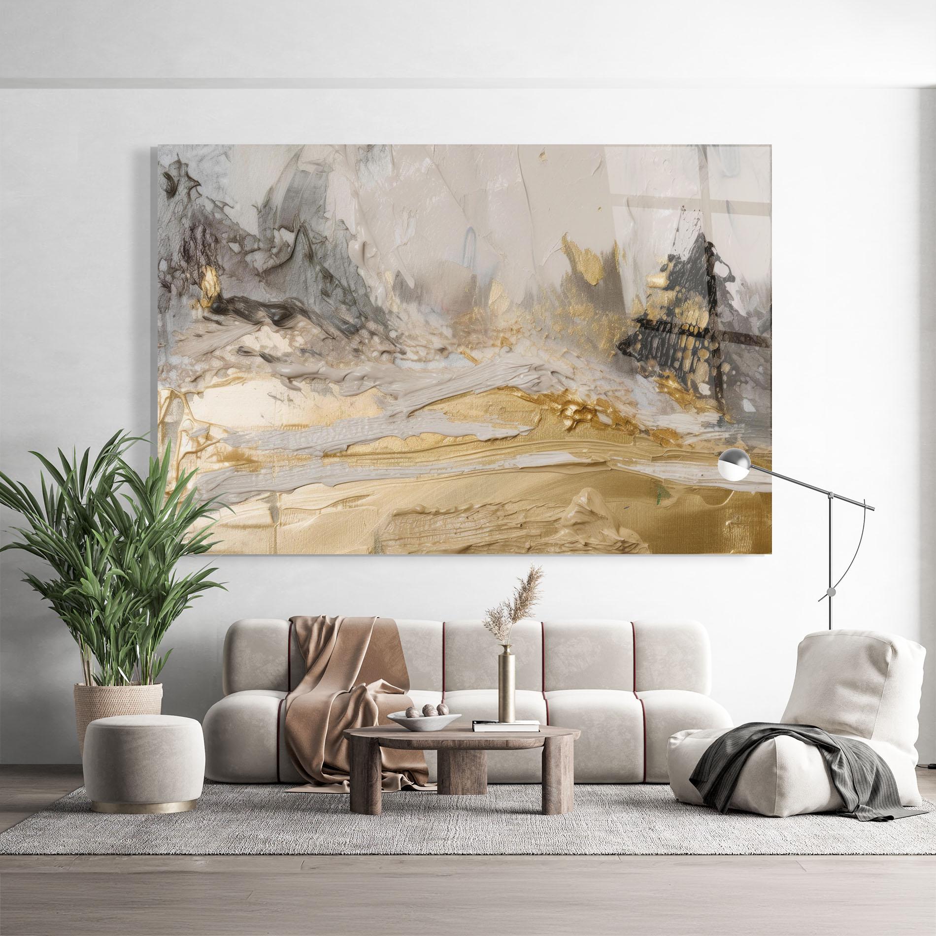 Obraz na Szkle Abstract White Waves mockup 9