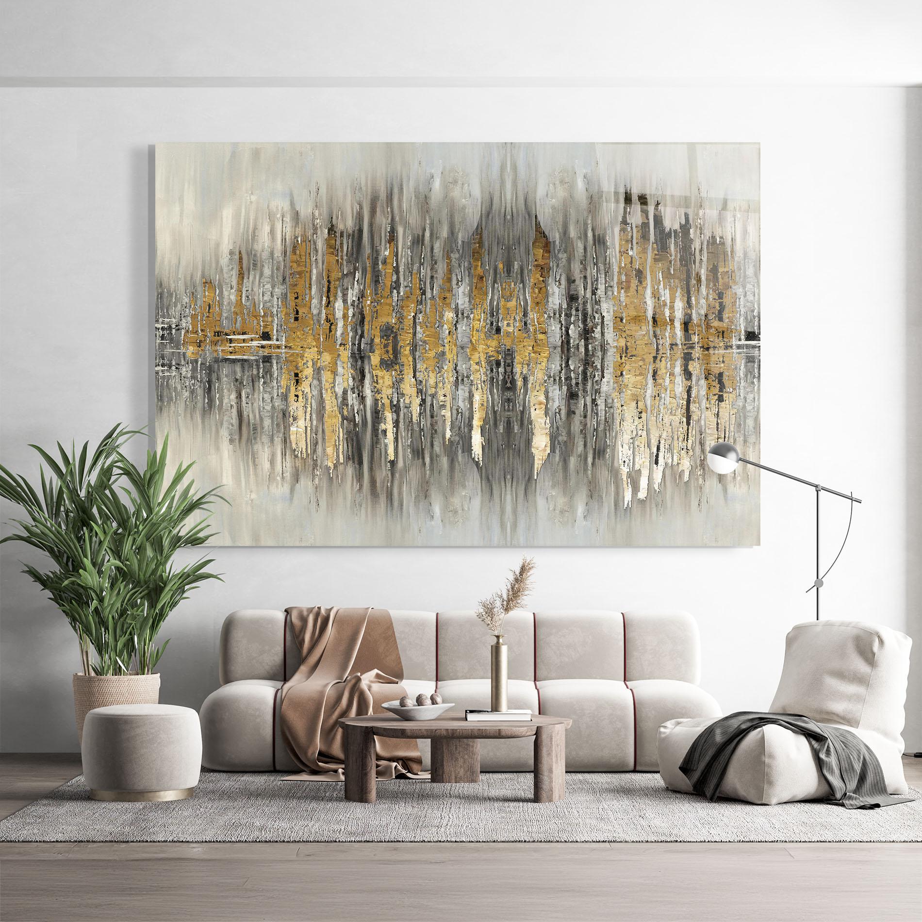 Obraz na Szkle Acrylic Silver Paint mockup 9