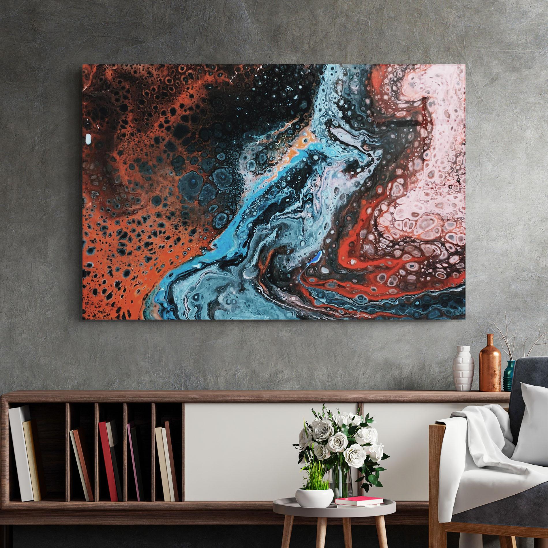 Obraz na Szkle Abstract Turqoise Colors mockup 2