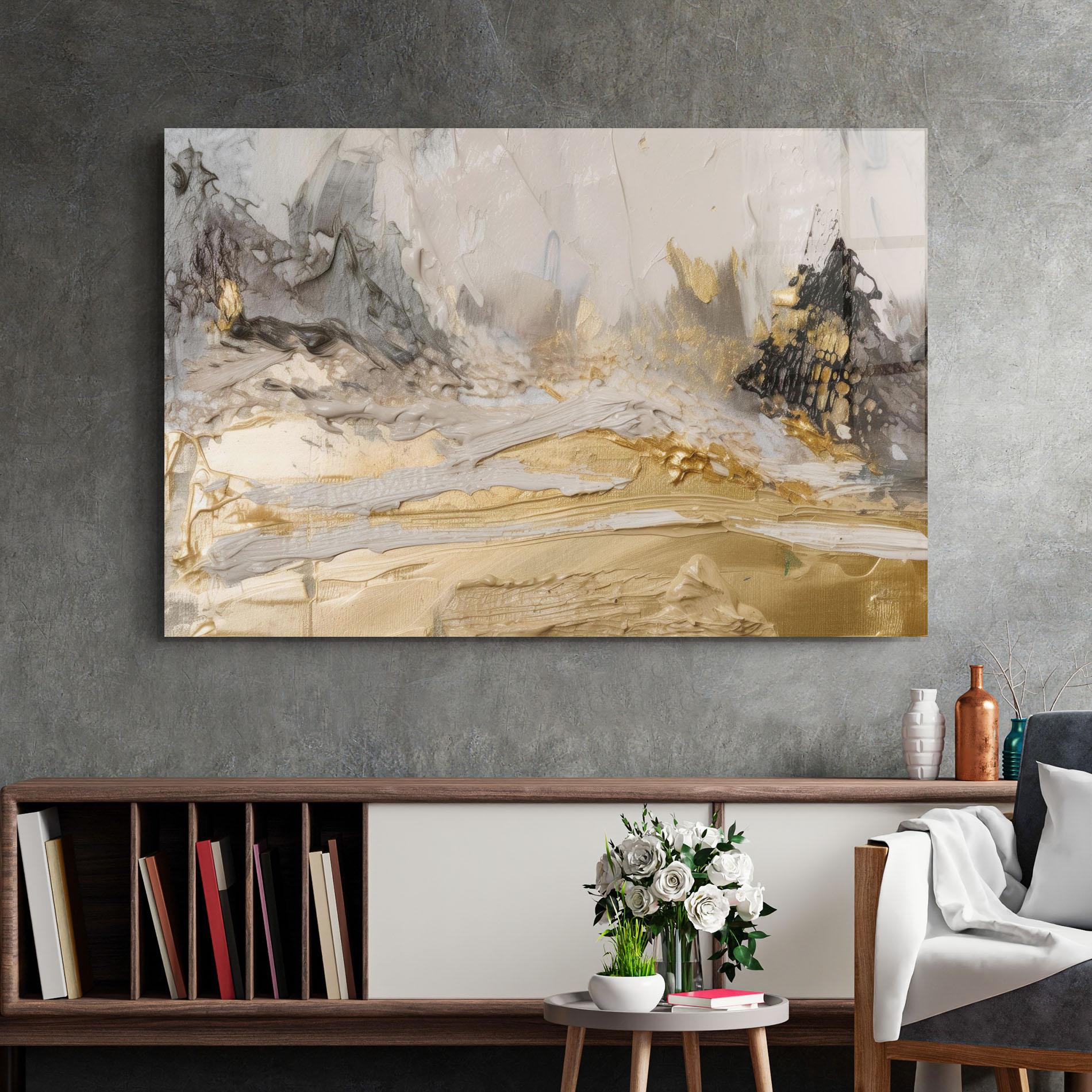 Obraz na Szkle Abstract White Waves mockup 2