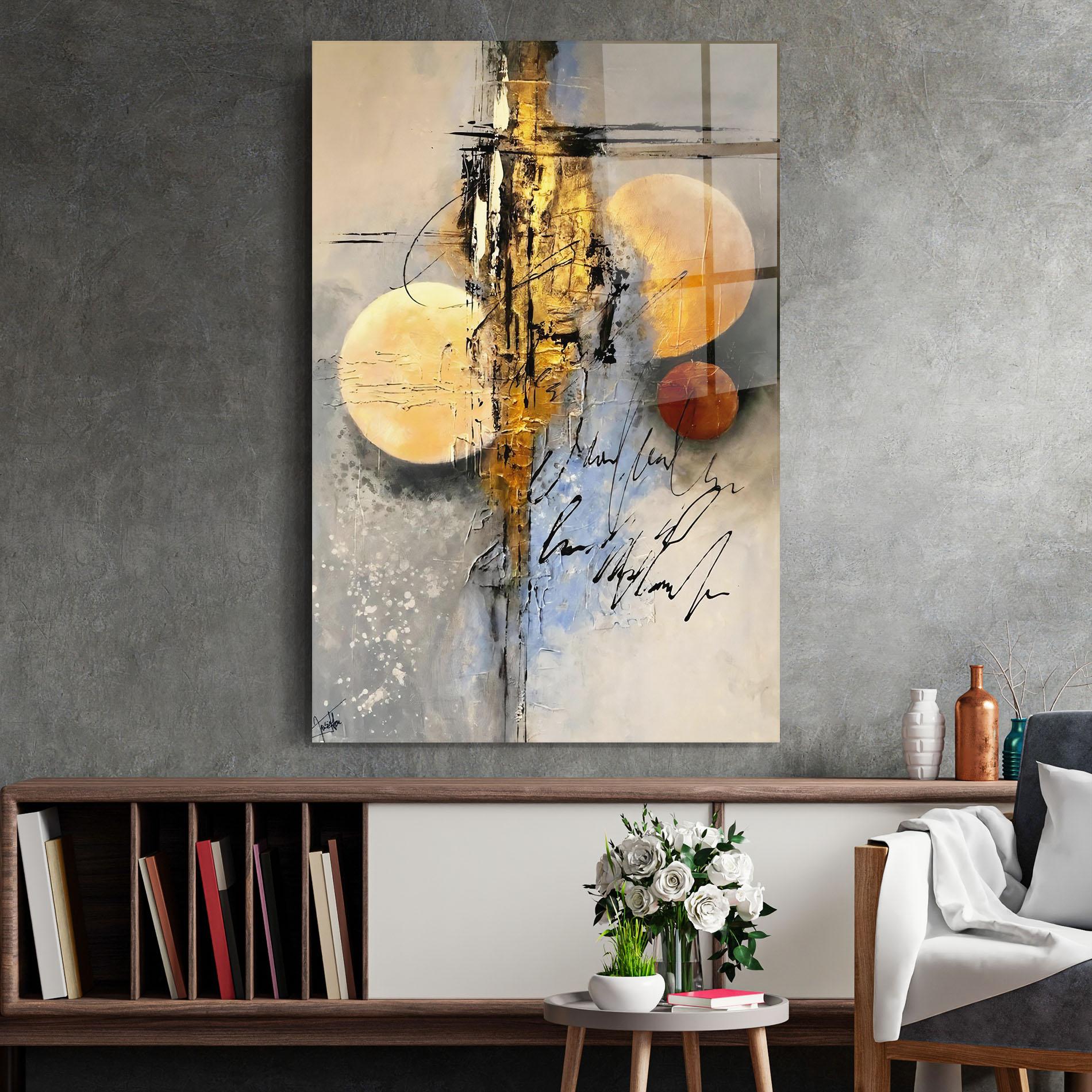 Obraz na Szkle Abstract Moons mockup 2